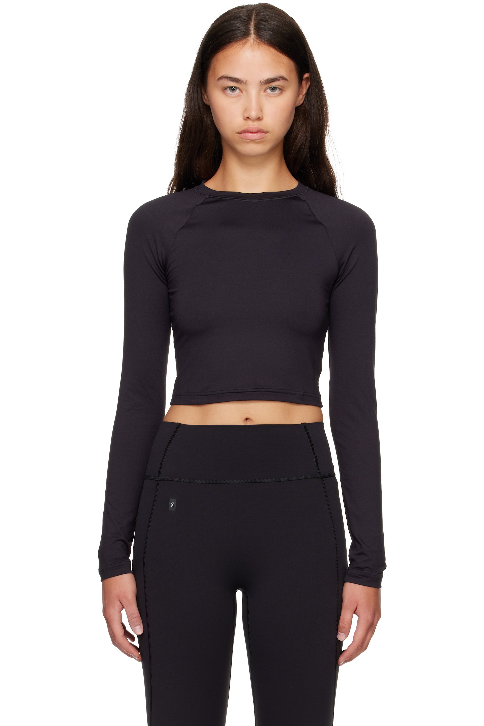 On - Black Studio Long-T Crop T-shirt