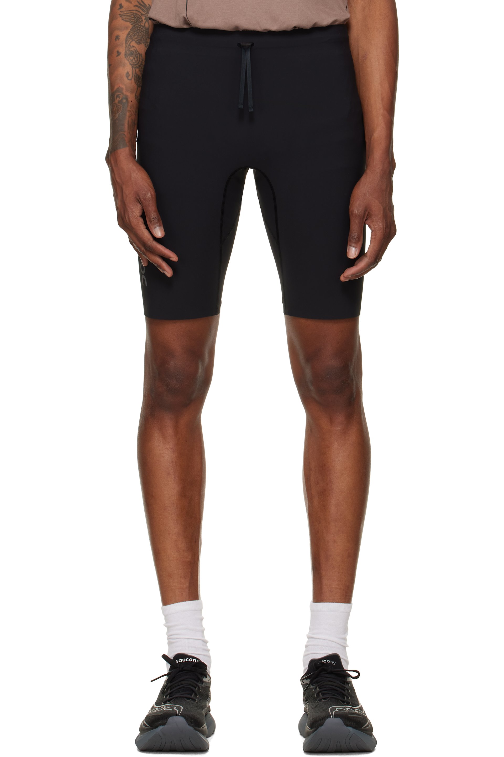 On - Black Zero Half Tight Running Shorts
