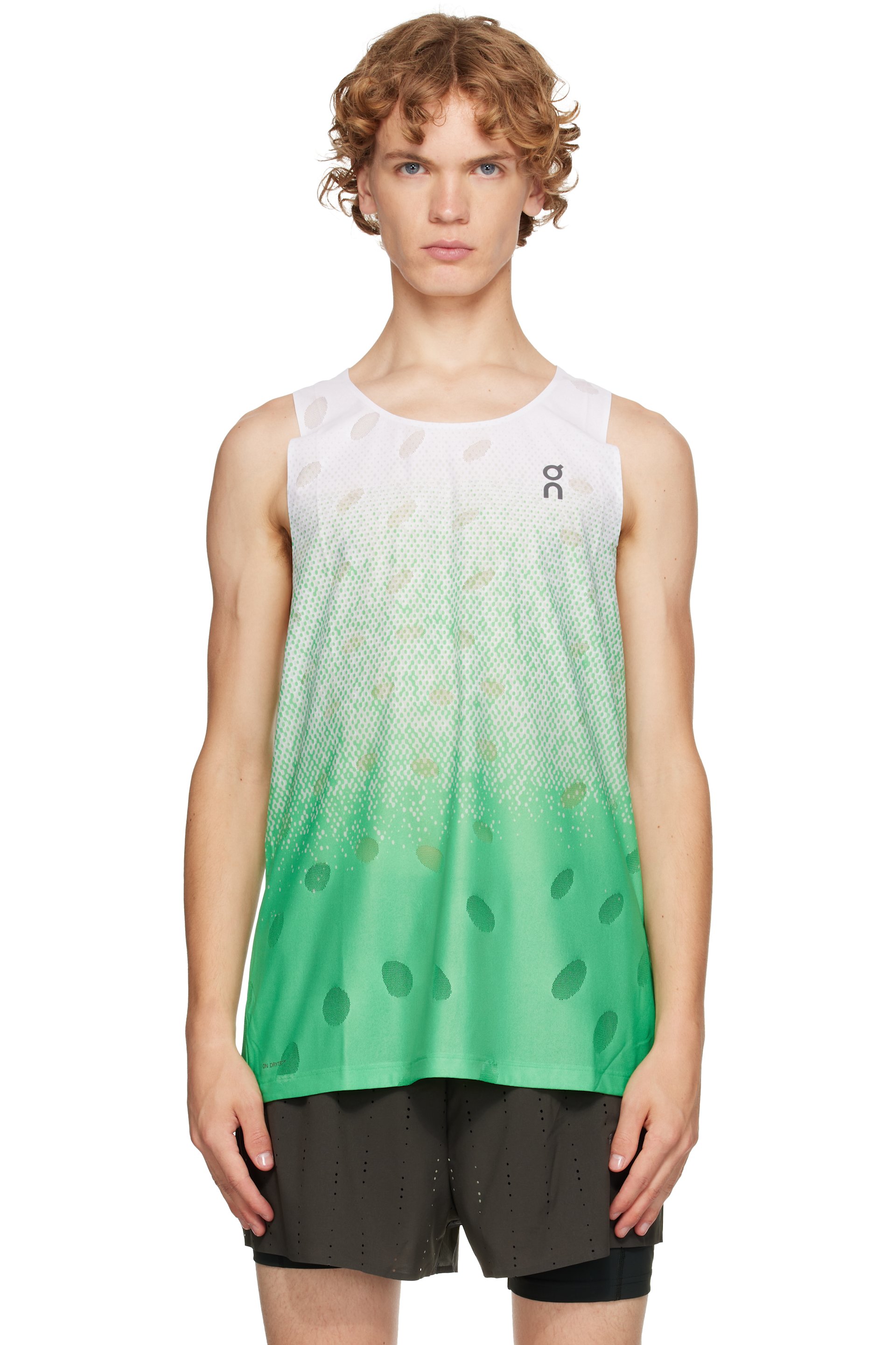 On - Haut de course Zero Breathe vert et blanc