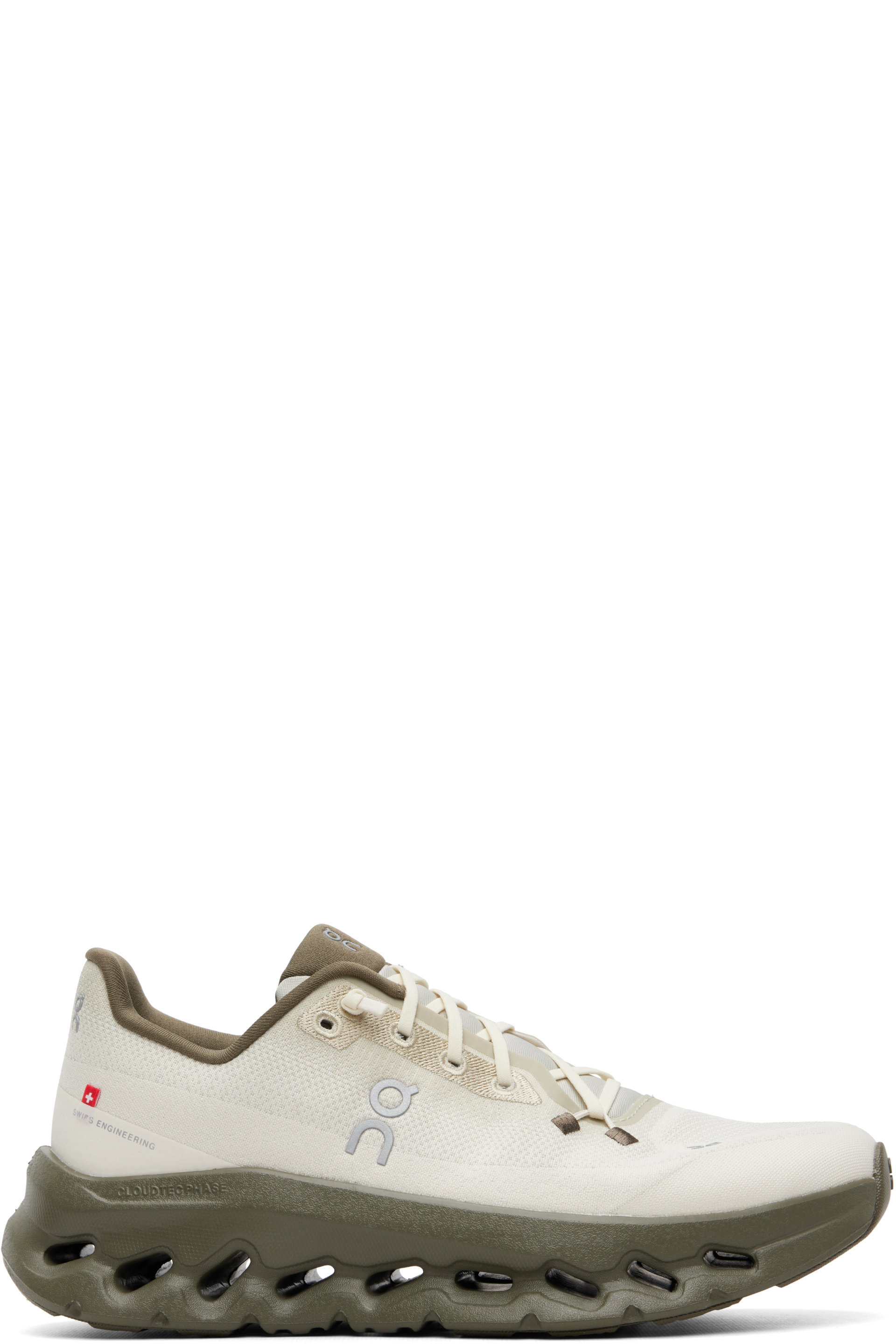 On - Off-White & Khaki Cloudtilt Sneakers