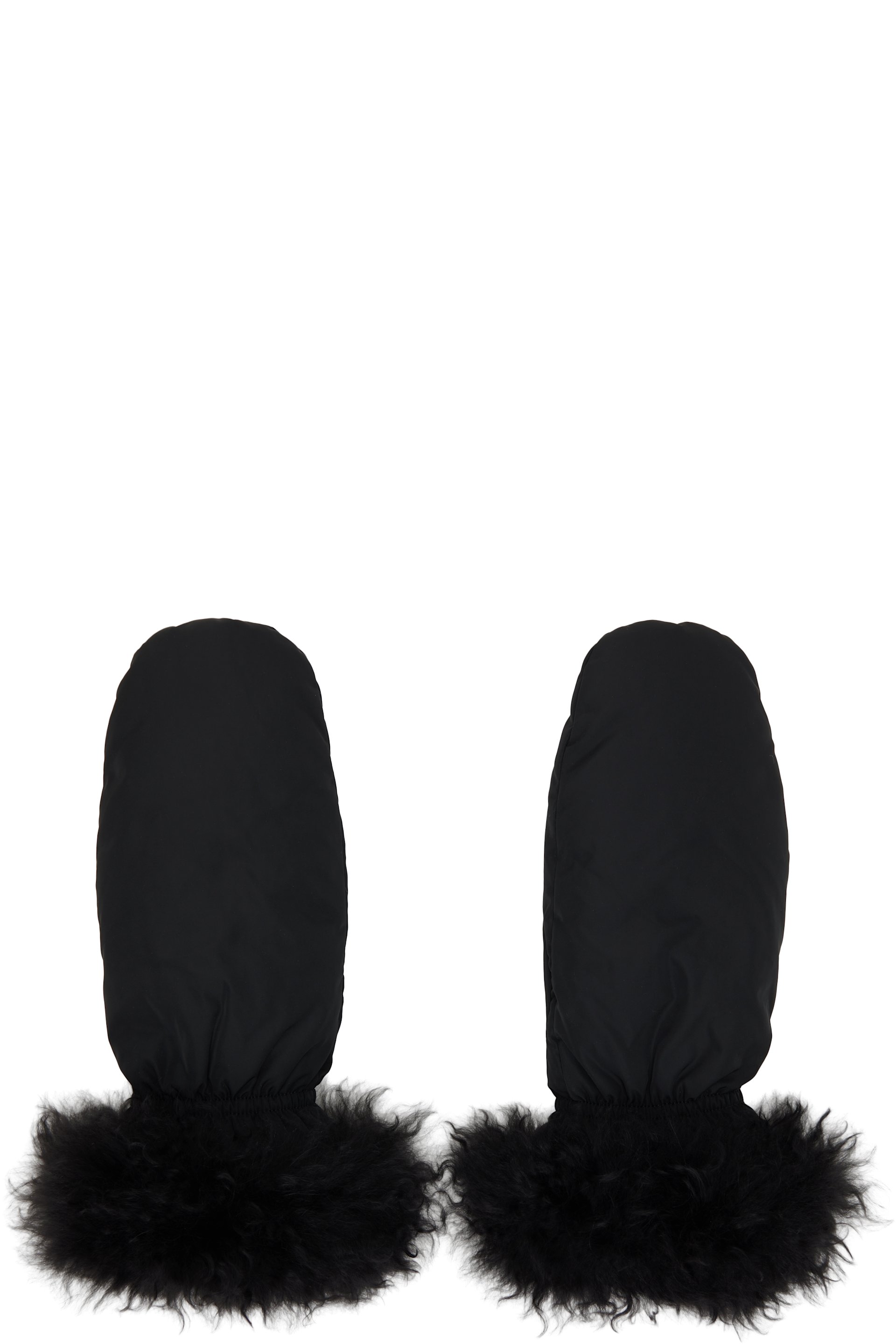Yves Salomon - Black Trim Mittens