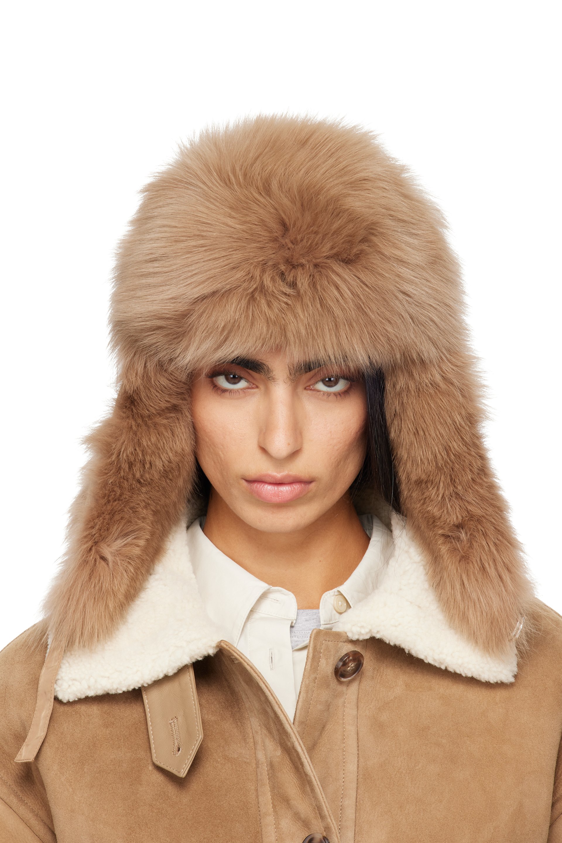 Yves Salomon - Beige Chapka Fur Hat
