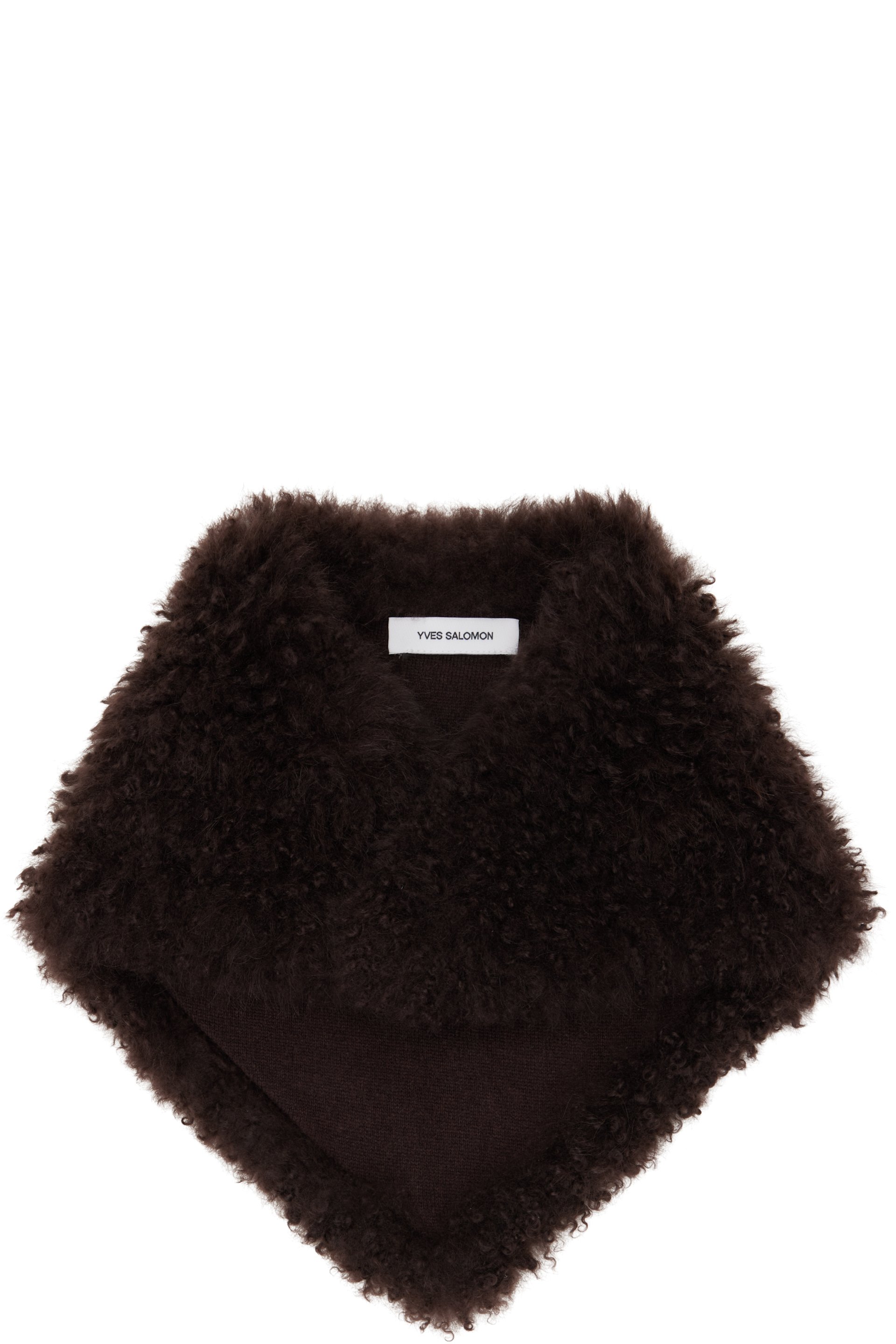 Yves Salomon - Brown Lambskin Bandana Scarf