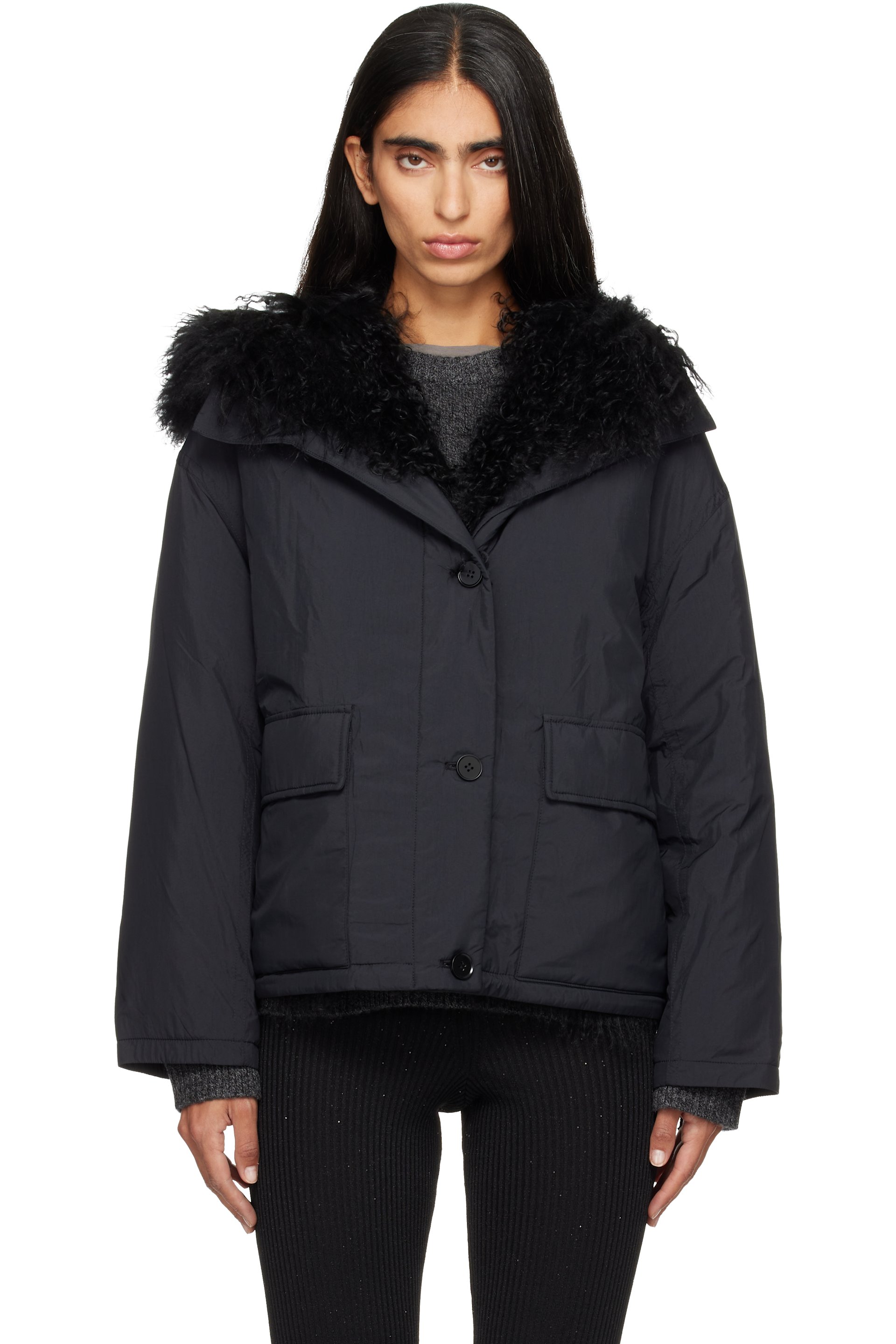 Yves Salomon - Black Short Down Jacket