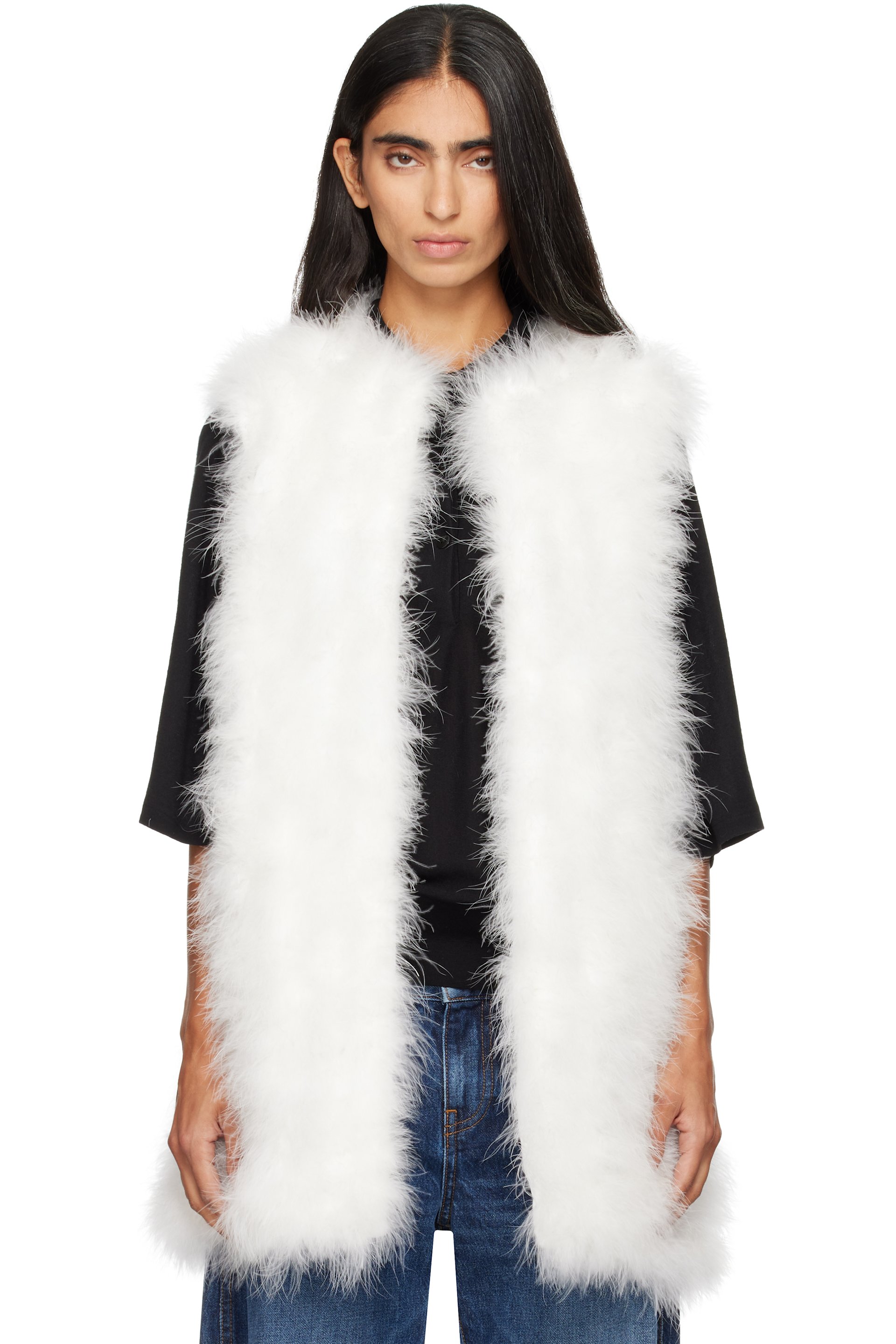 Yves Salomon - Off-White Turkey Feather Vest