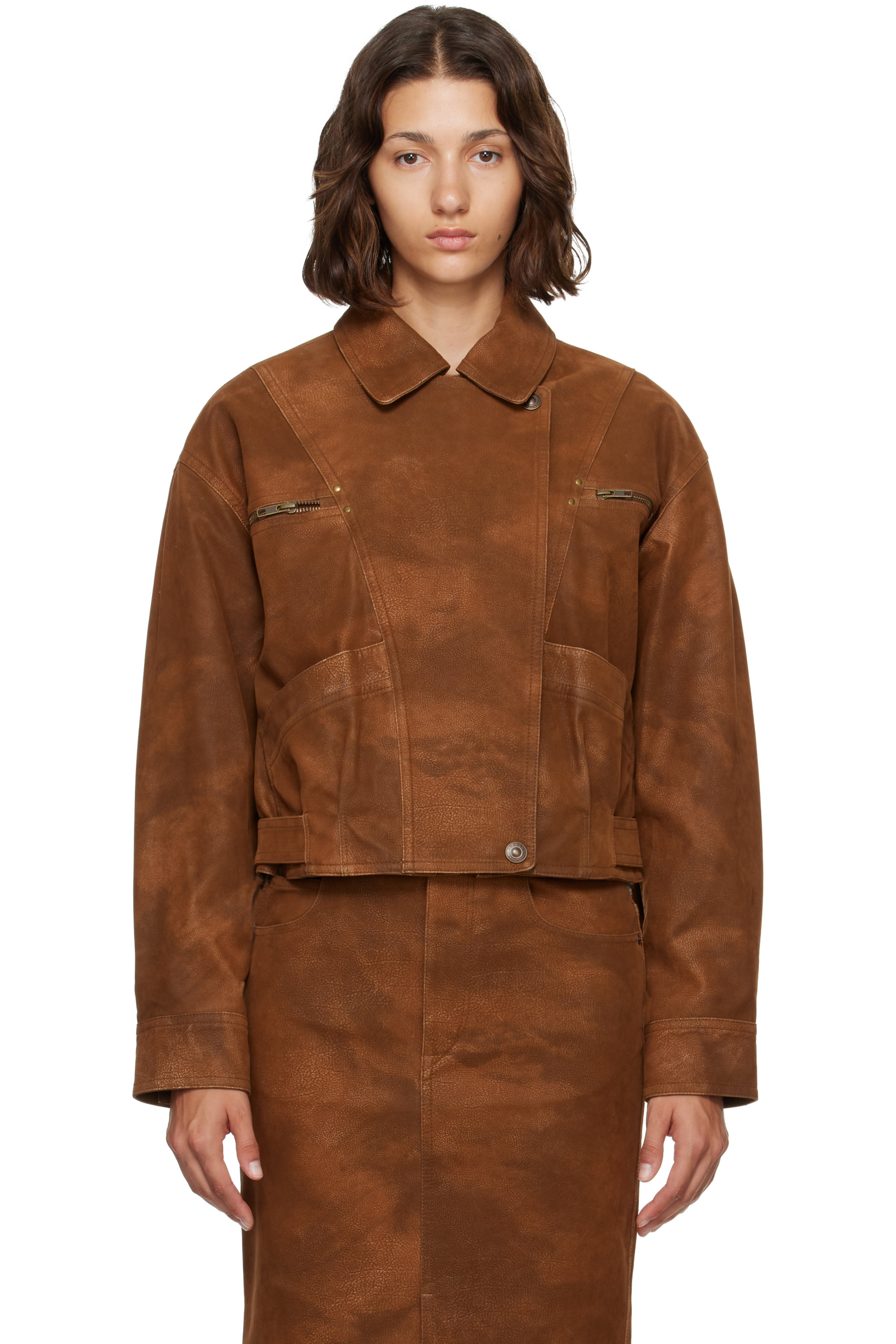 Isabel Marant Etoile - Brown Belma Faux-Suede Jacket