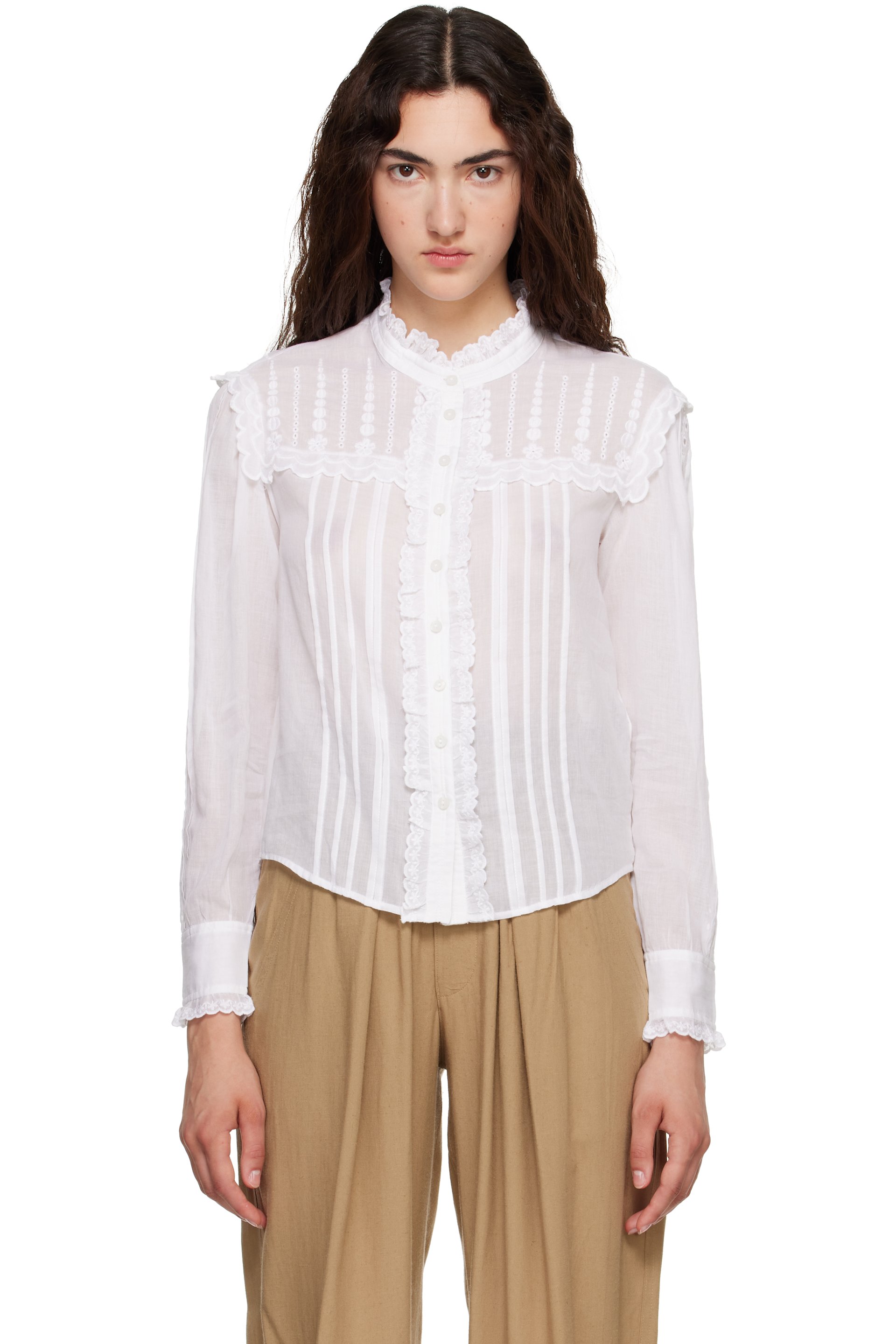 Isabel Marant Etoile - White Lonzie Blouse