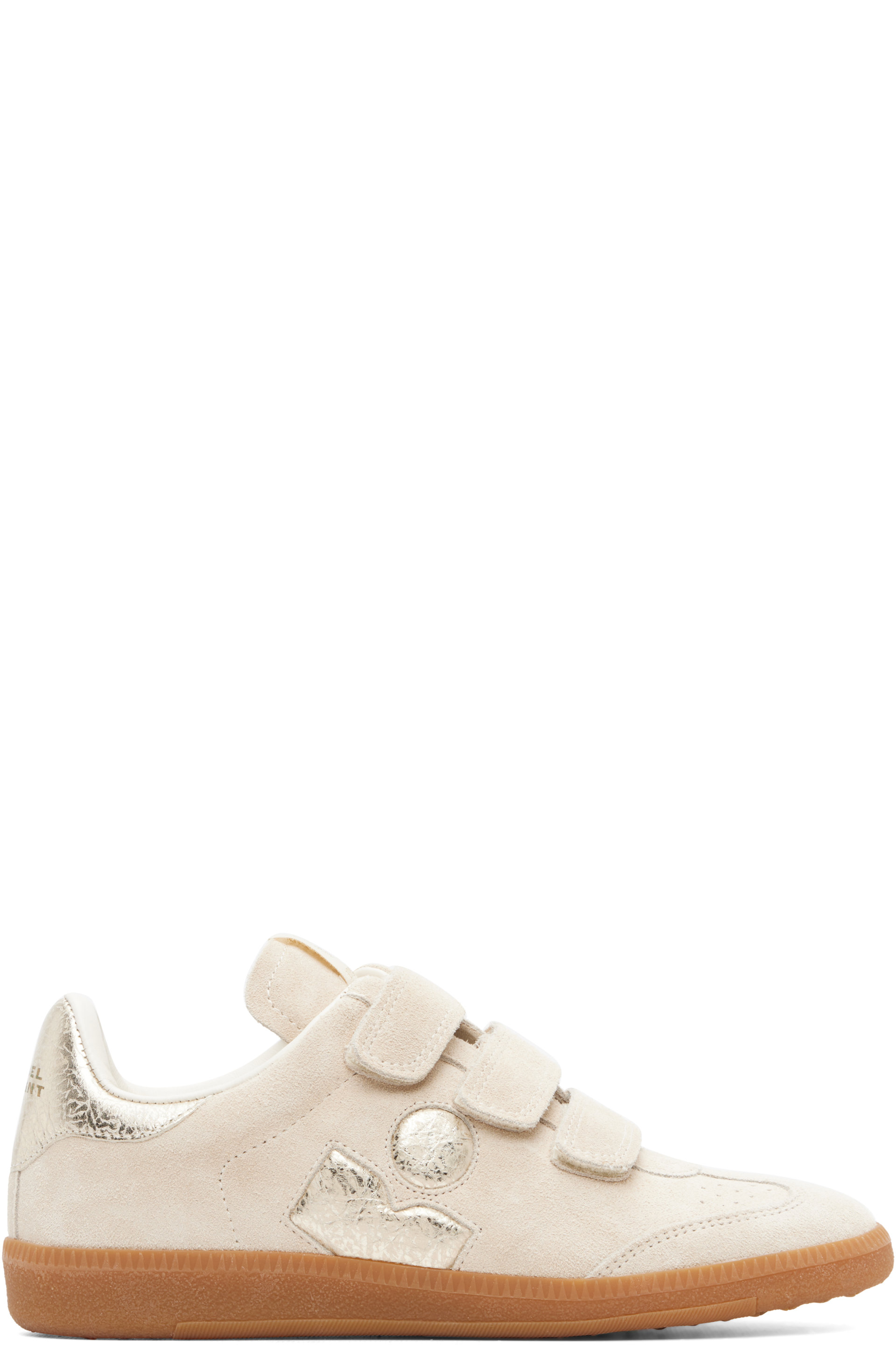 Isabel Marant - Beige & Gold Beth Sneakers