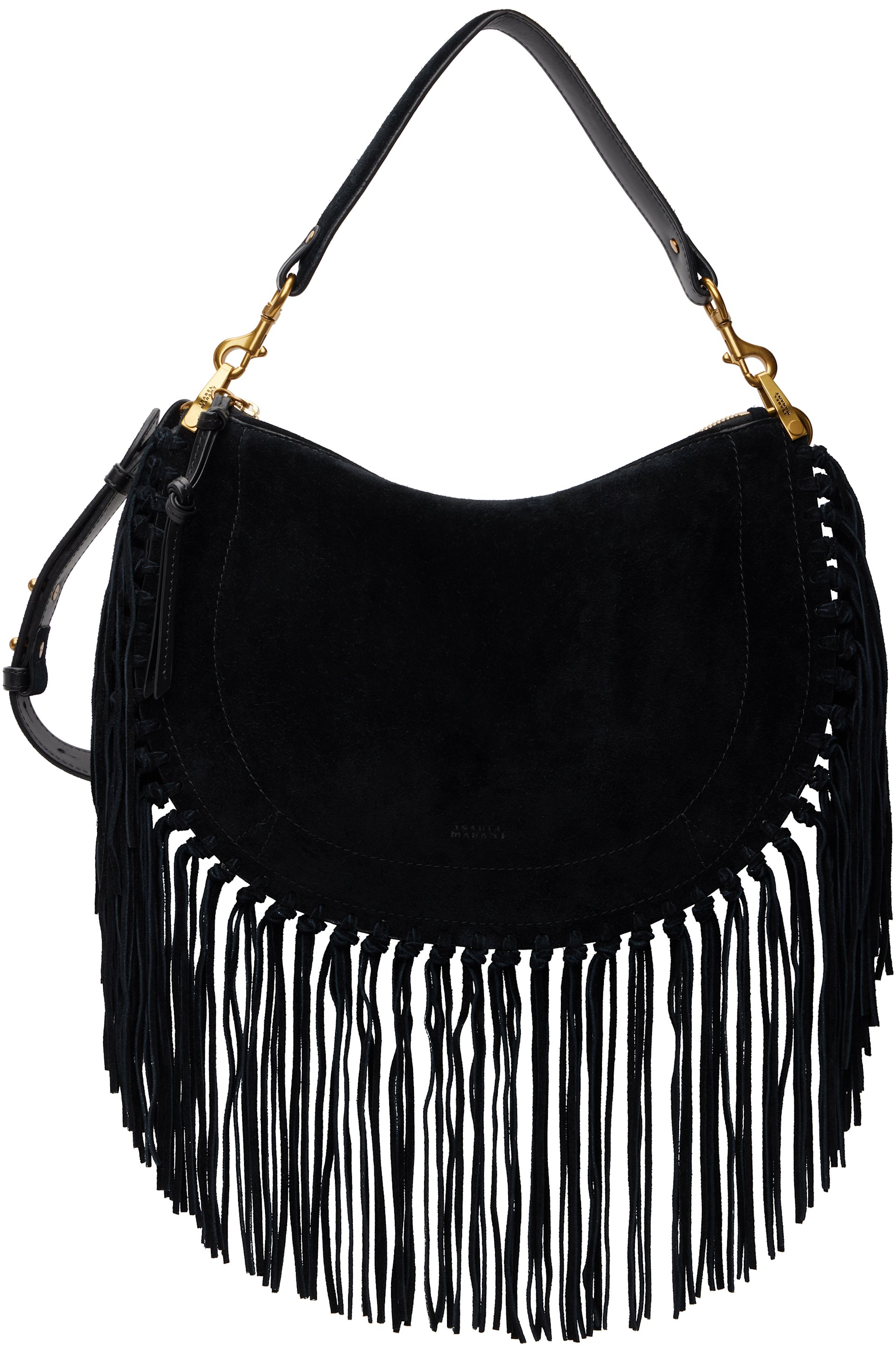 Isabel Marant - Sac souple noir à franges et à glissière - Oskan