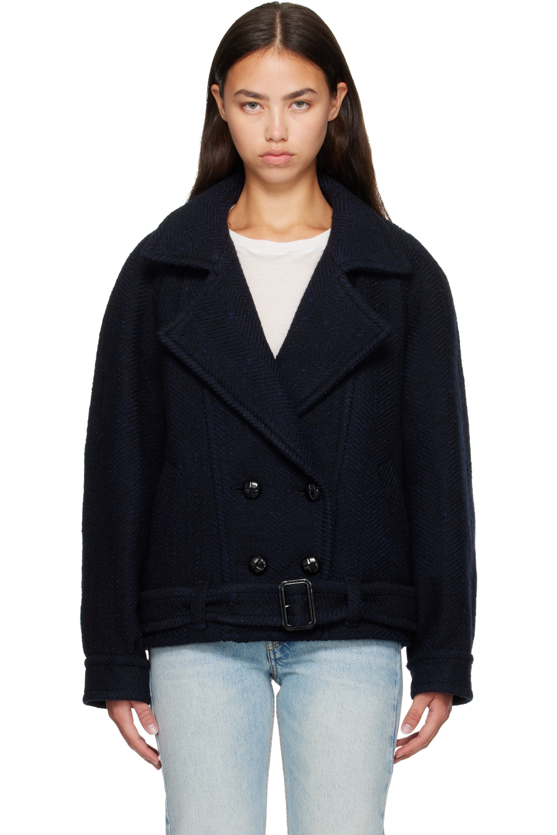 Isabel Marant - Navy Elvane Wool Coat