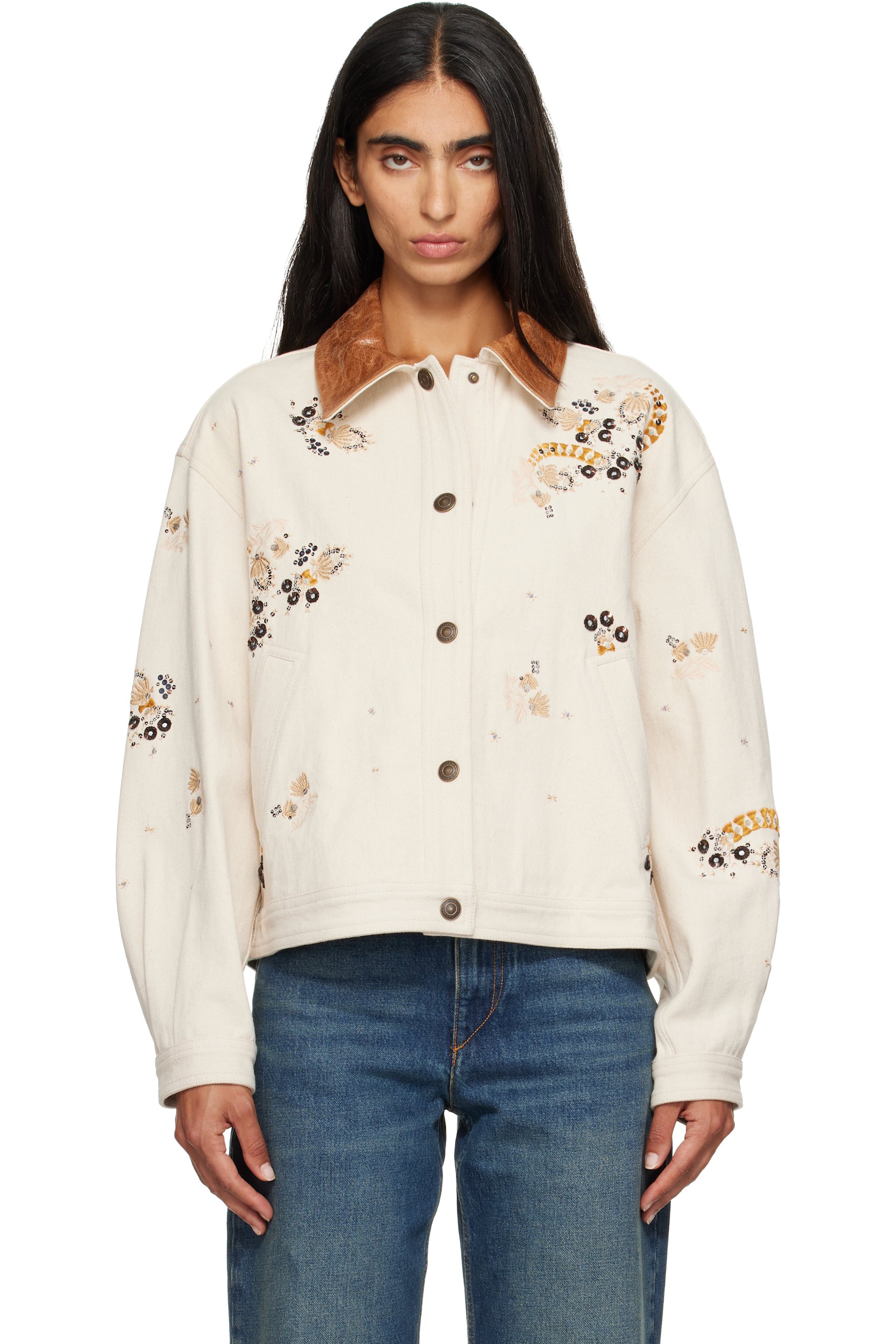 Isabel Marant - Beige Lavine Denim Jacket