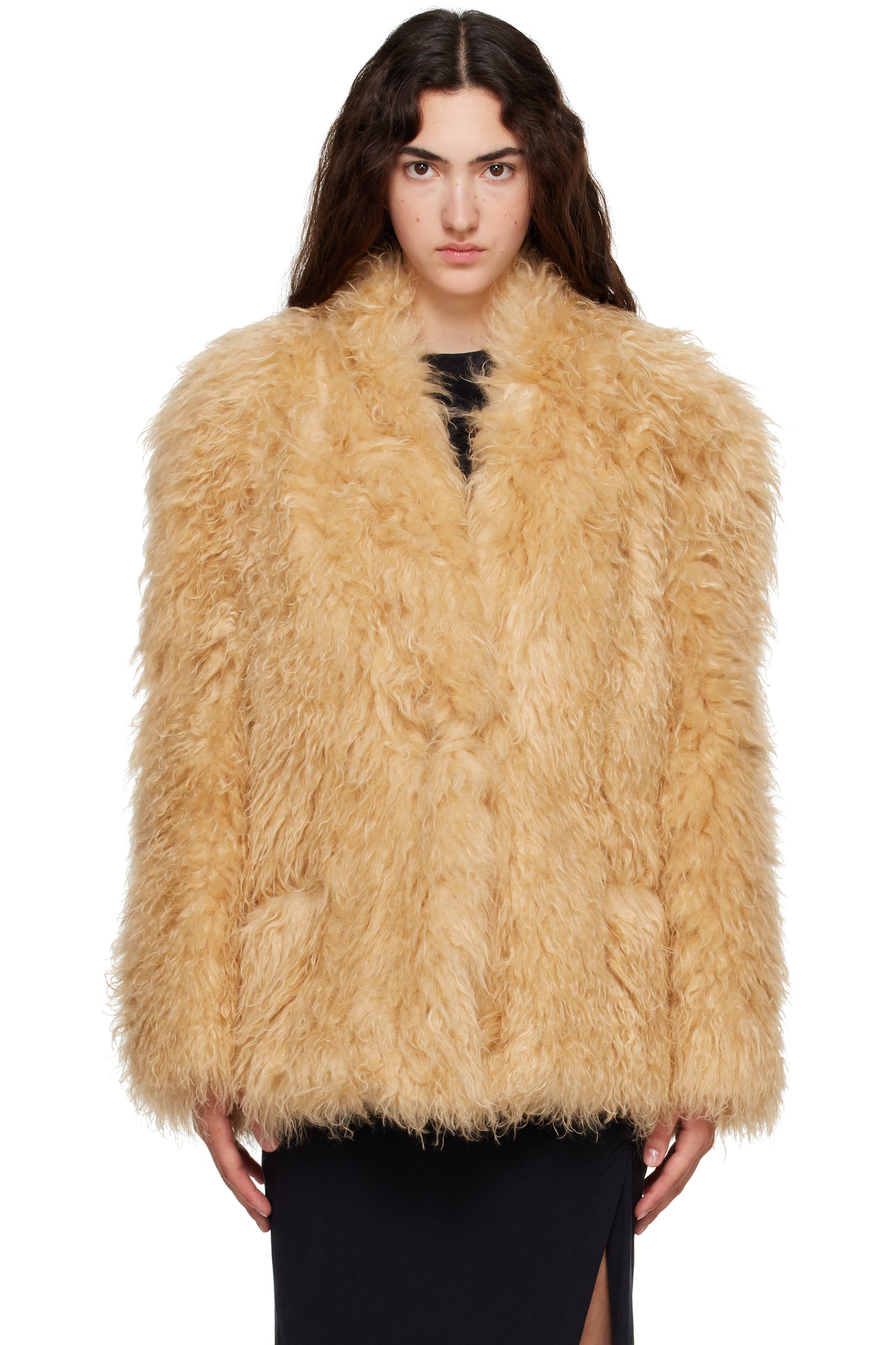 Isabel Marant - イエロー Mylae フェイクファー ジャケット