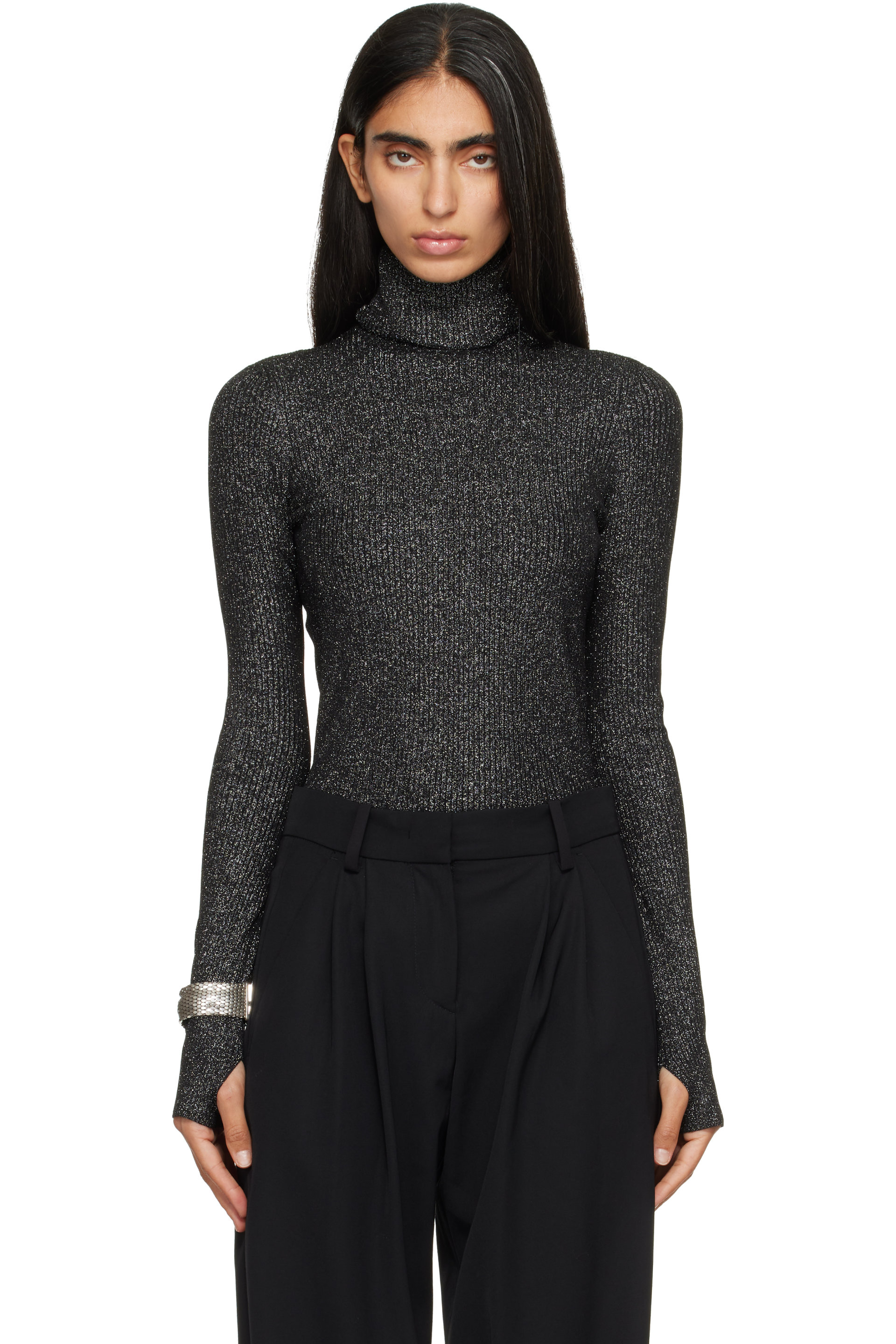 Isabel Marant - Black Hazfa Lurex Turtleneck