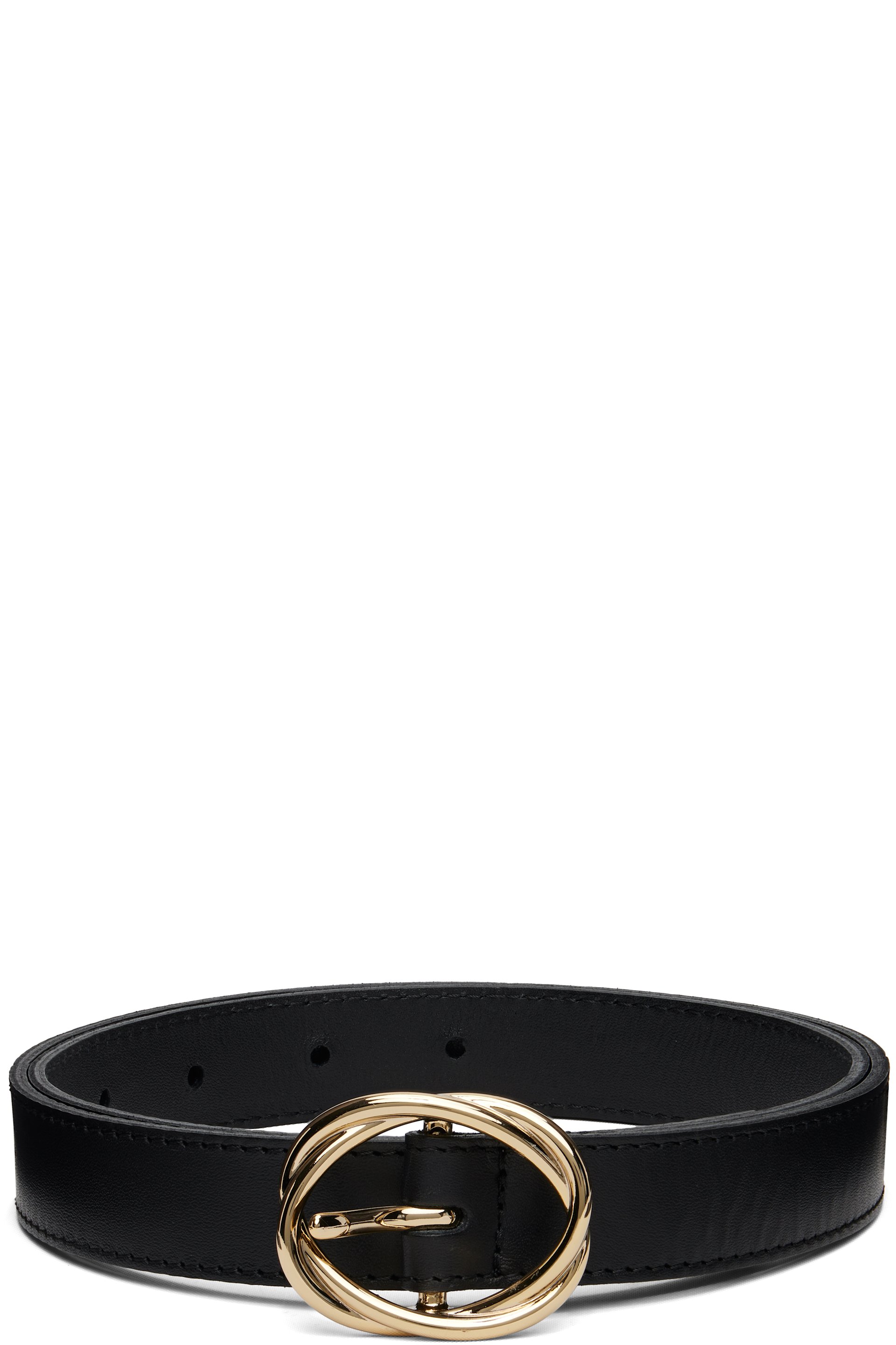 Ernest W. Baker - Black Twisted Buckle Leather Belt
