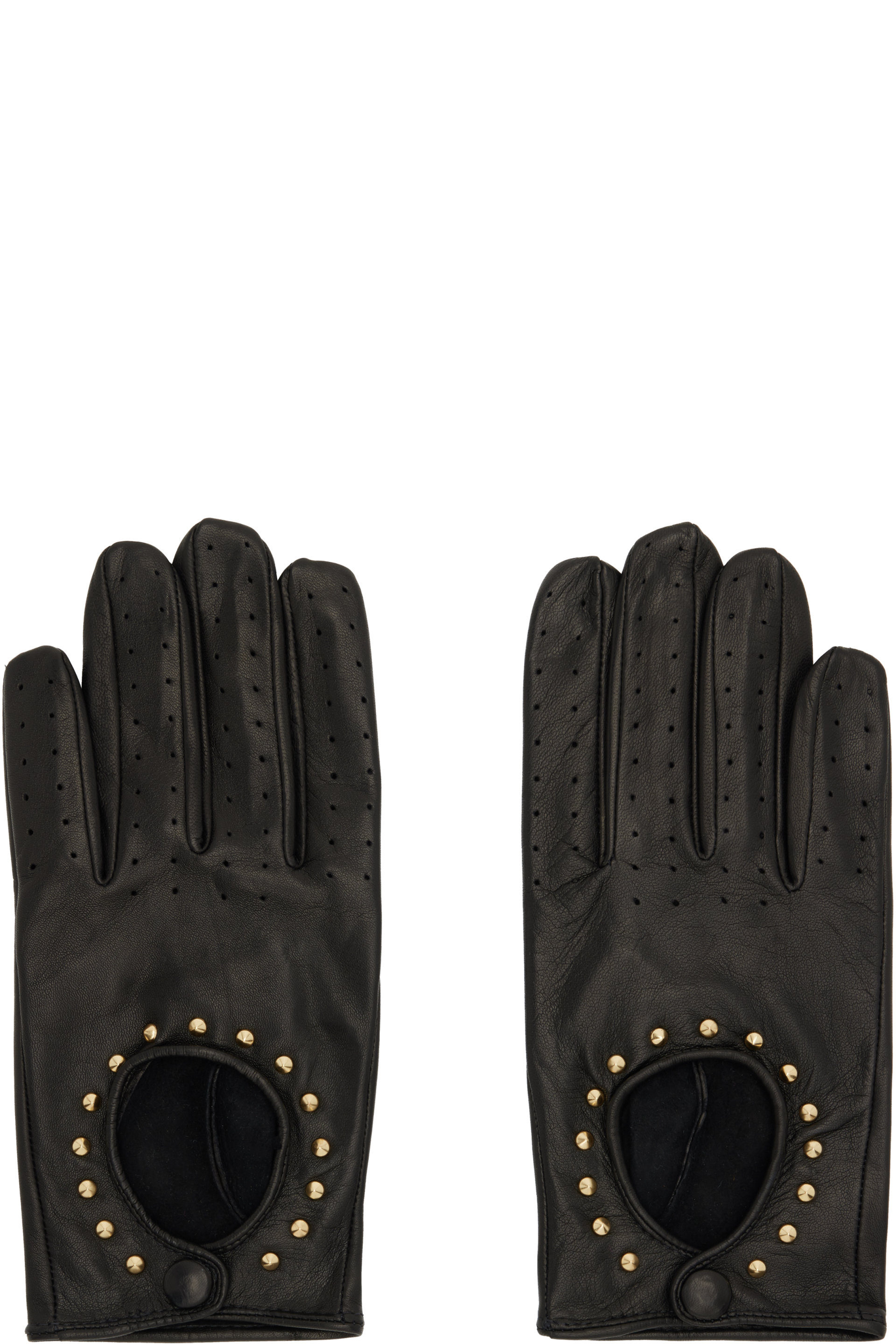 ERNEST W. BAKER - Gants de conduite noirs à clous