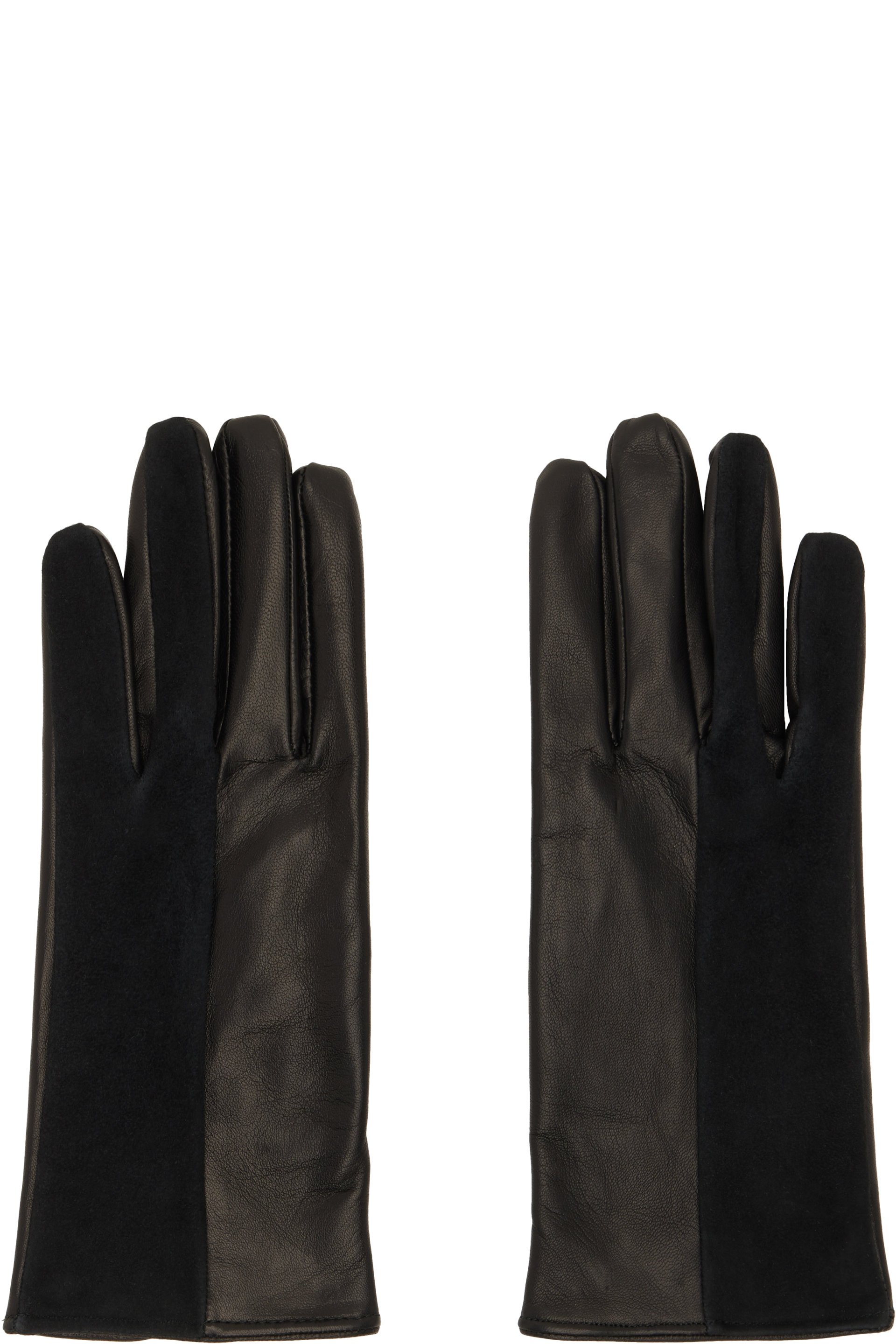 Ernest W. Baker - SSENSE Exclusive Black Half Suede & Leather Gloves