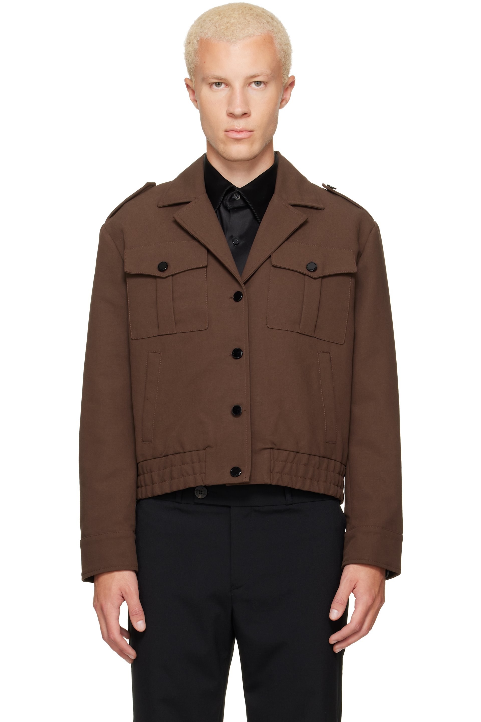 Ernest W. Baker - SSENSE Exclusive Brown Military Bomber Jacket