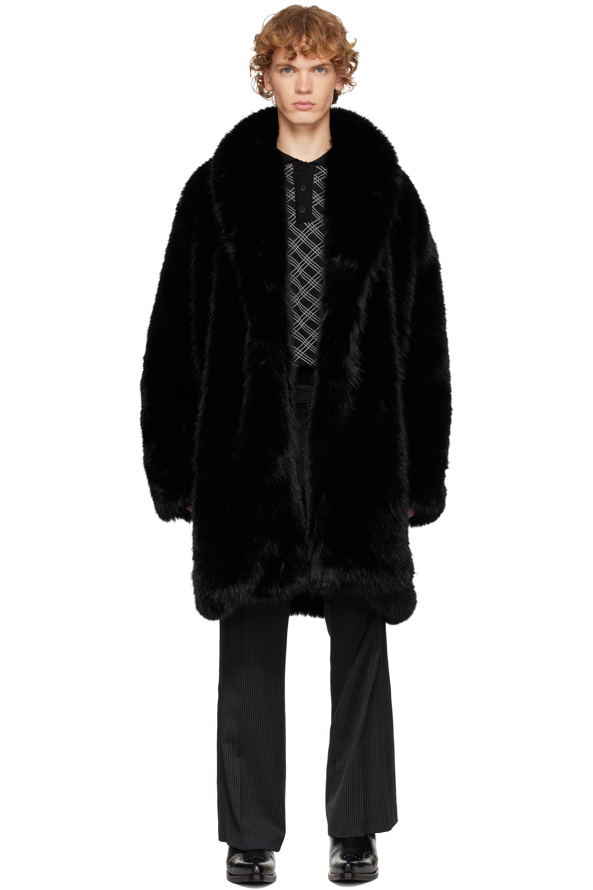 Ernest W. Baker - Black Faux-Fur Coat
