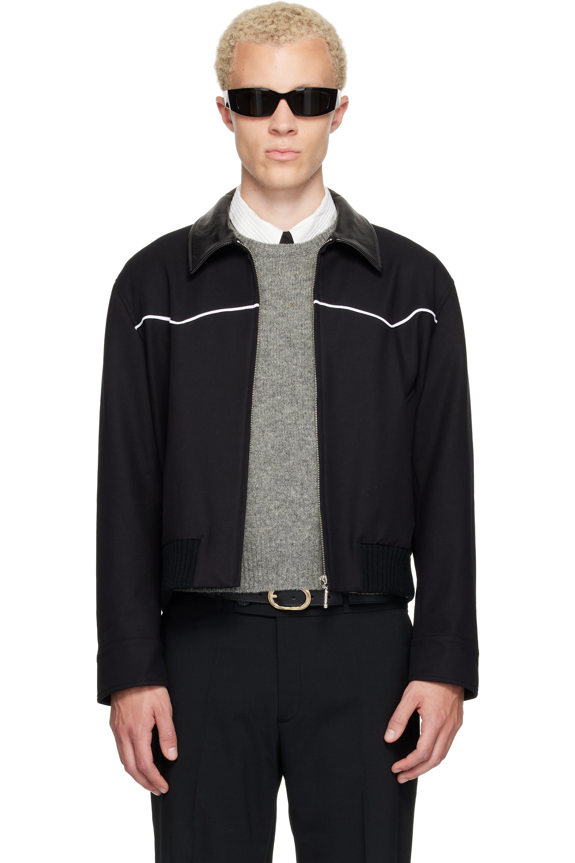Ernest W. Baker - Black Western Harrington Jacket
