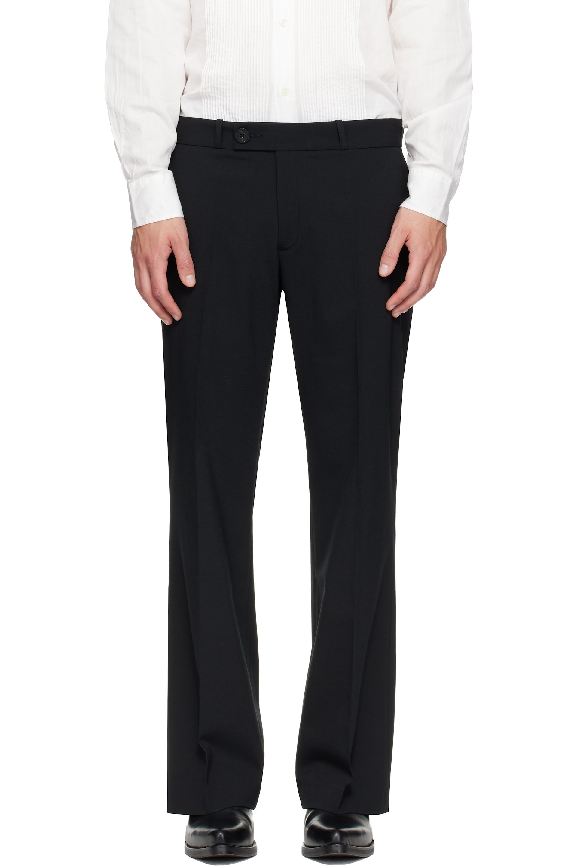 Ernest W. Baker - Black Loose Fit Flare Trousers