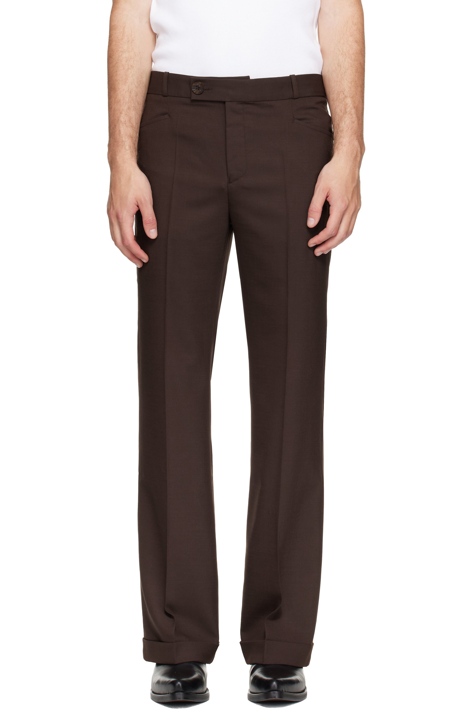 Ernest W. Baker - Brown Cuffed 70's Trousers