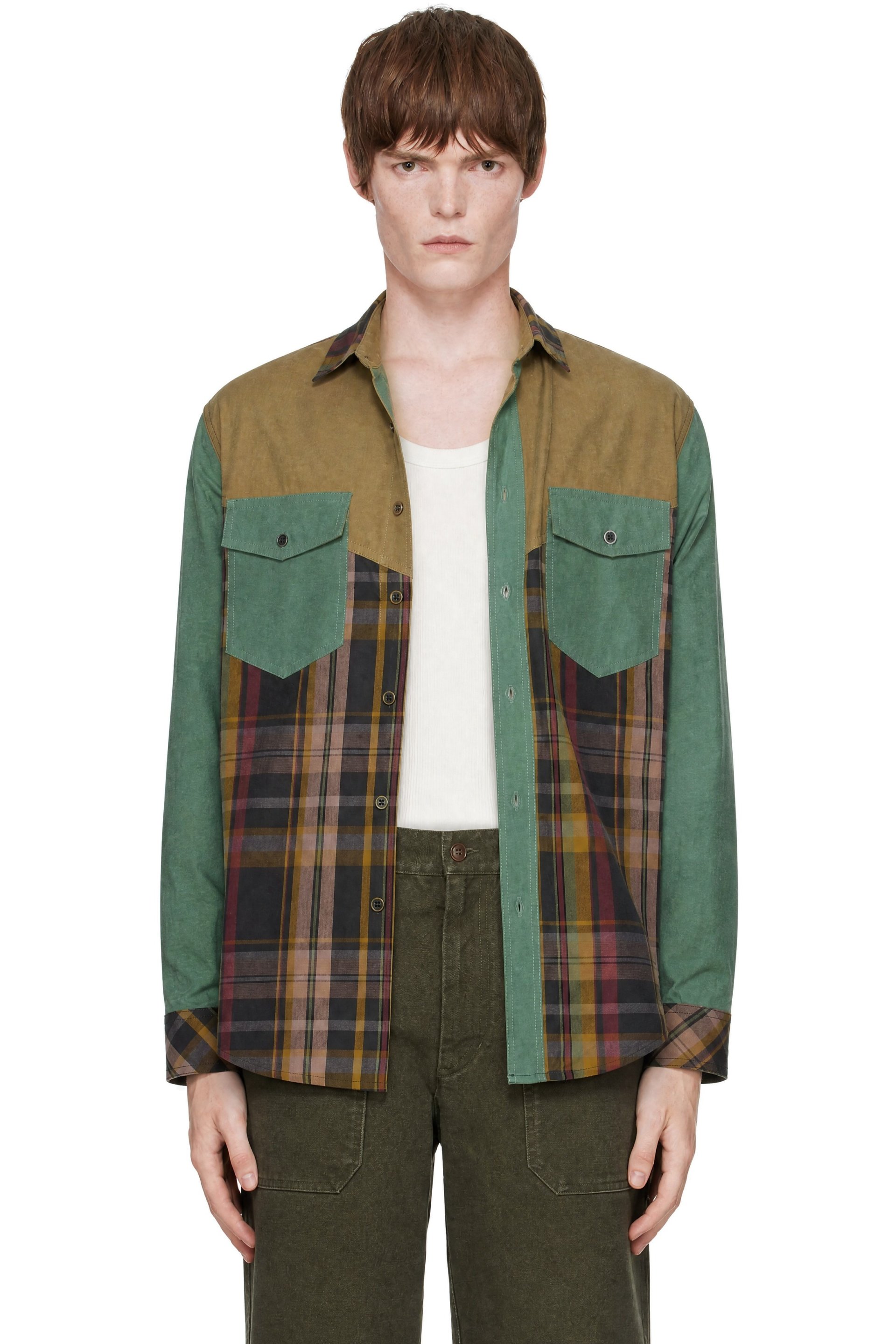 Isabel Marant - Chemise Sacha vert et brun