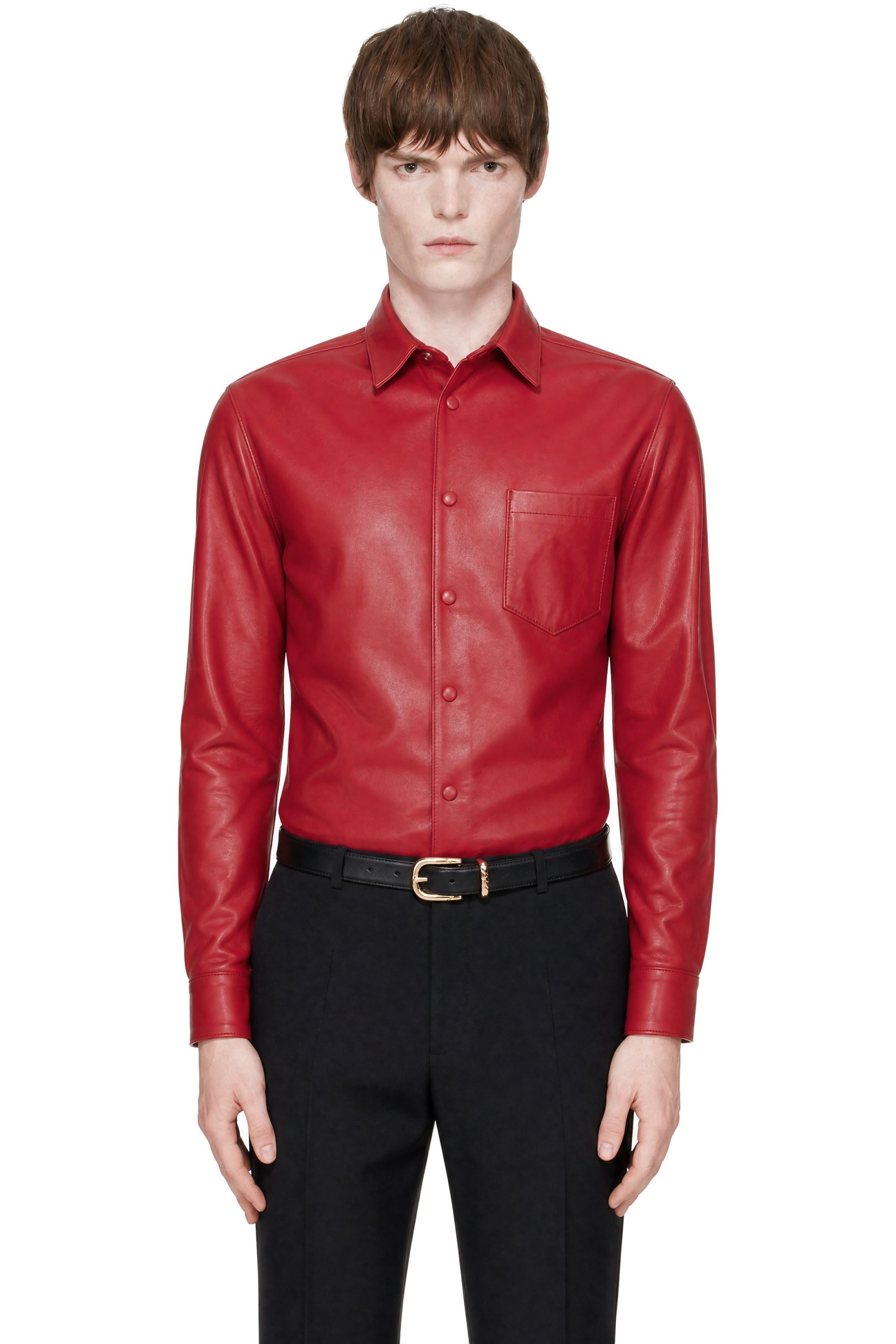 Ernest W. Baker - SSENSE Exclusive Red Leather Classic Shirt