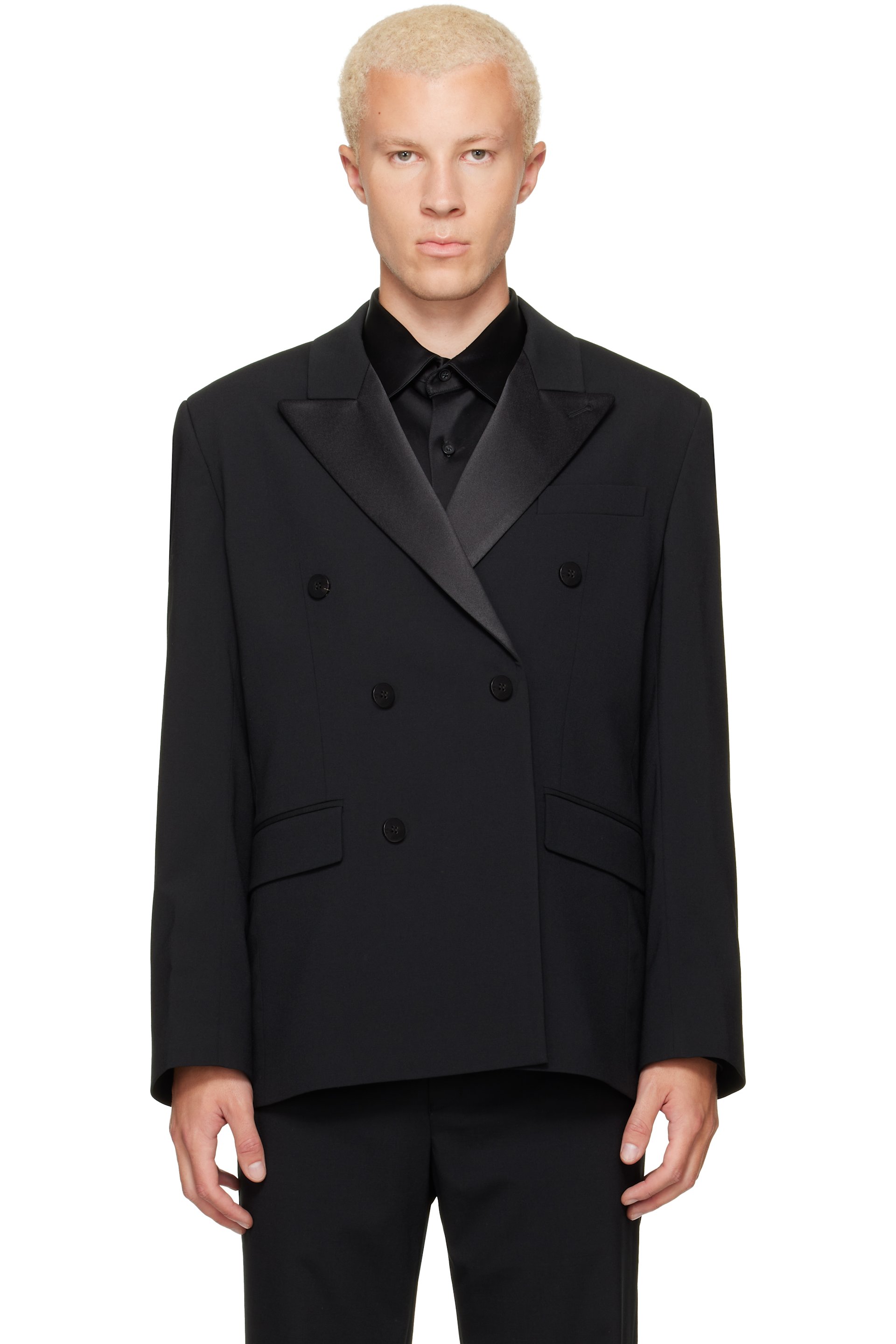 Ernest W. Baker - Black Six Button Double Breasted Blazer