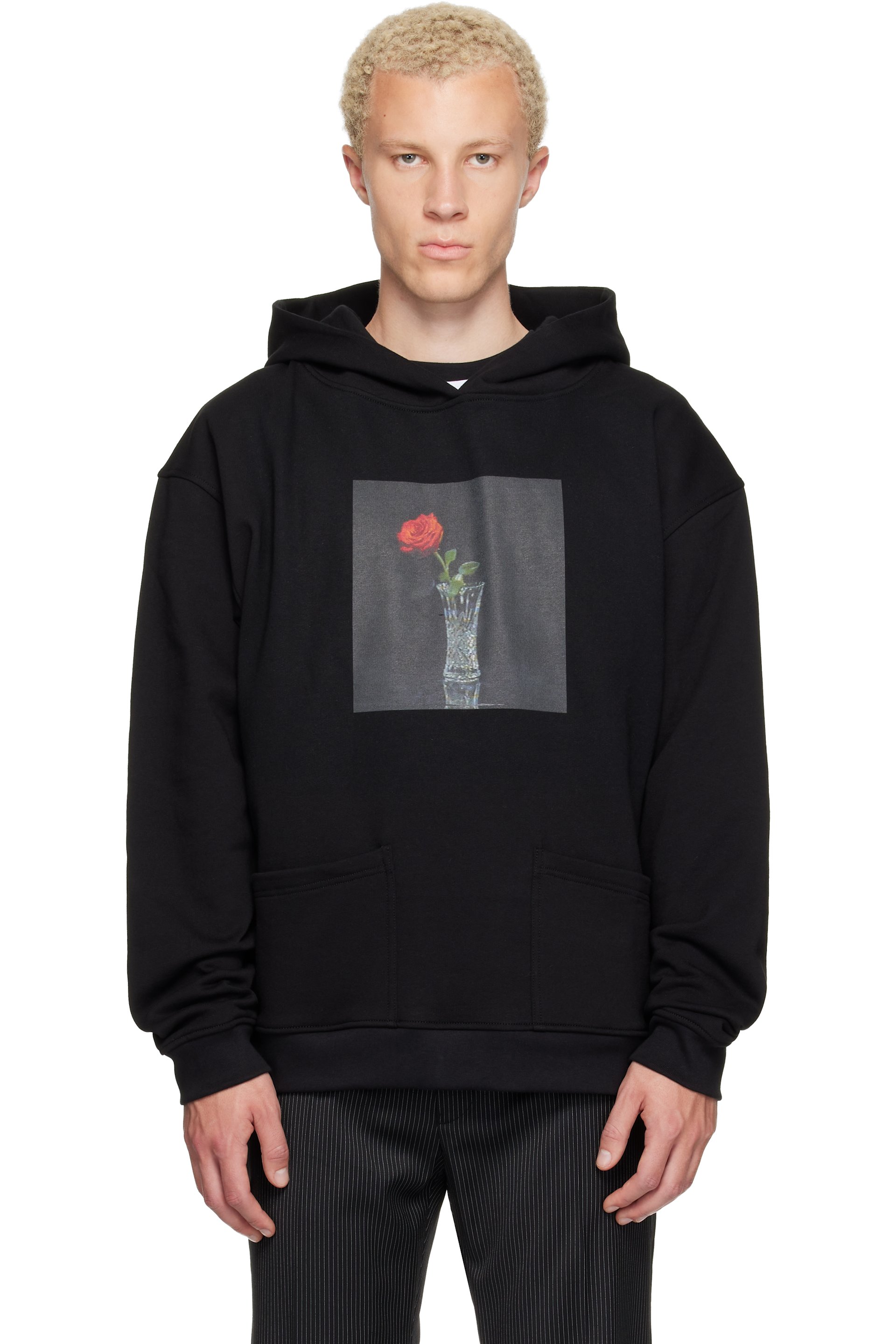 Ernest W. Baker - Black Rose Print Hoodie