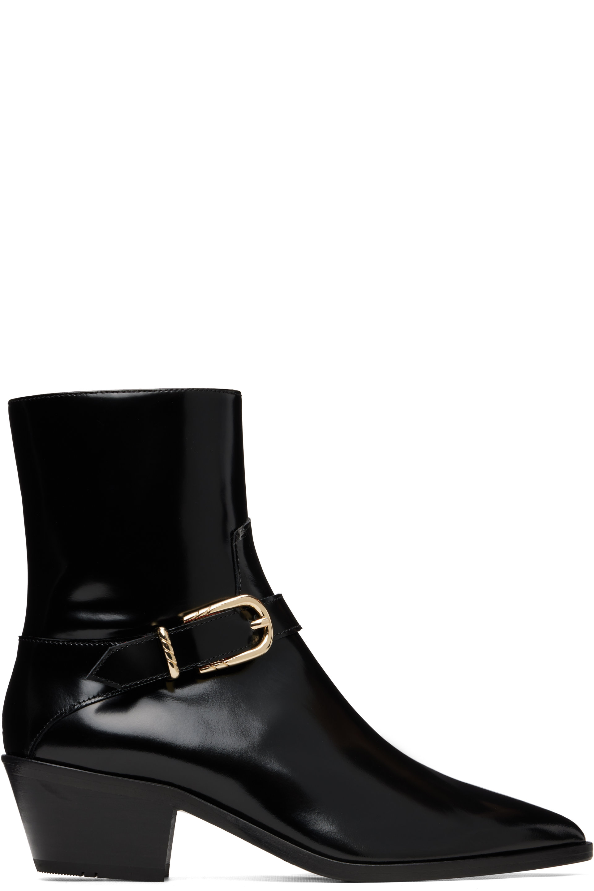 Ernest W. Baker - Black Gold Buckle Western Boots
