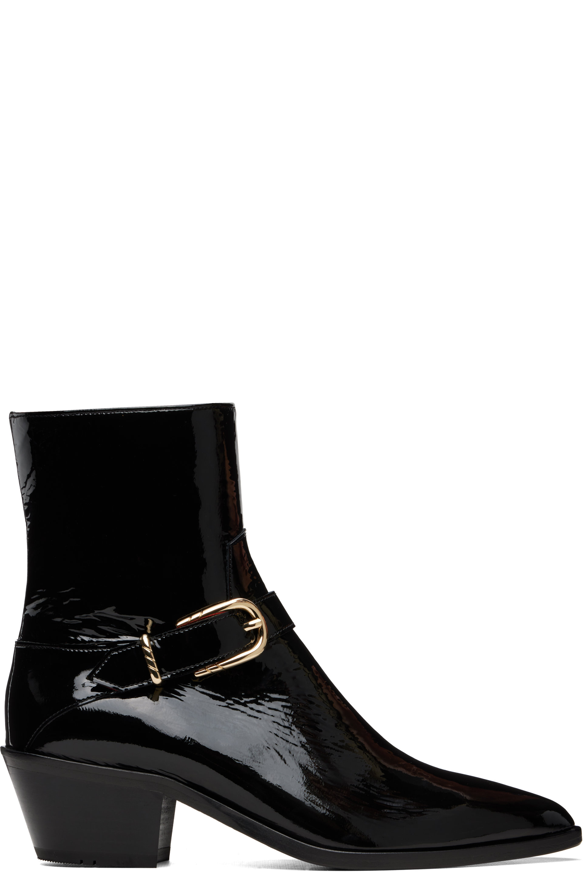 Ernest W. Baker - Black Gold Buckle Western Boots