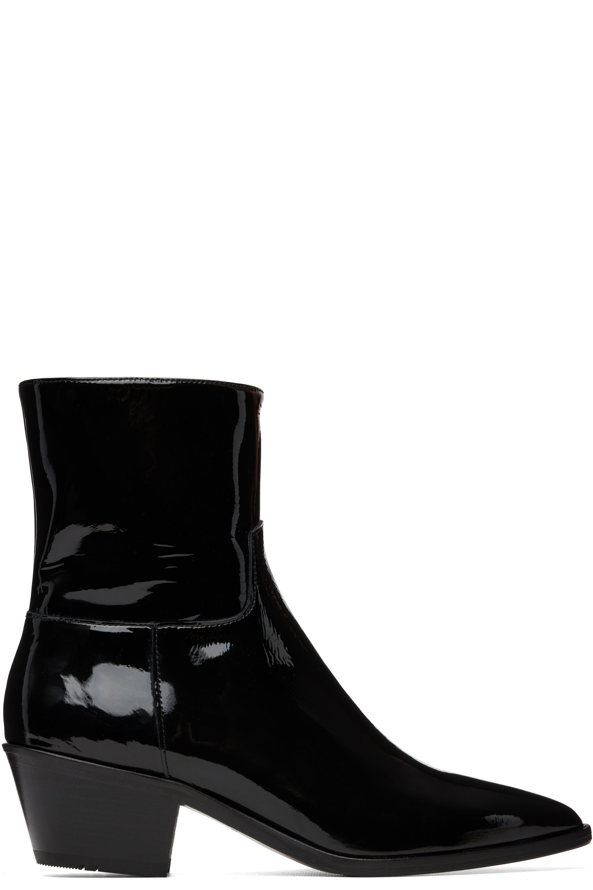 ERNEST W. BAKER - Bottes western noires à bout pointu