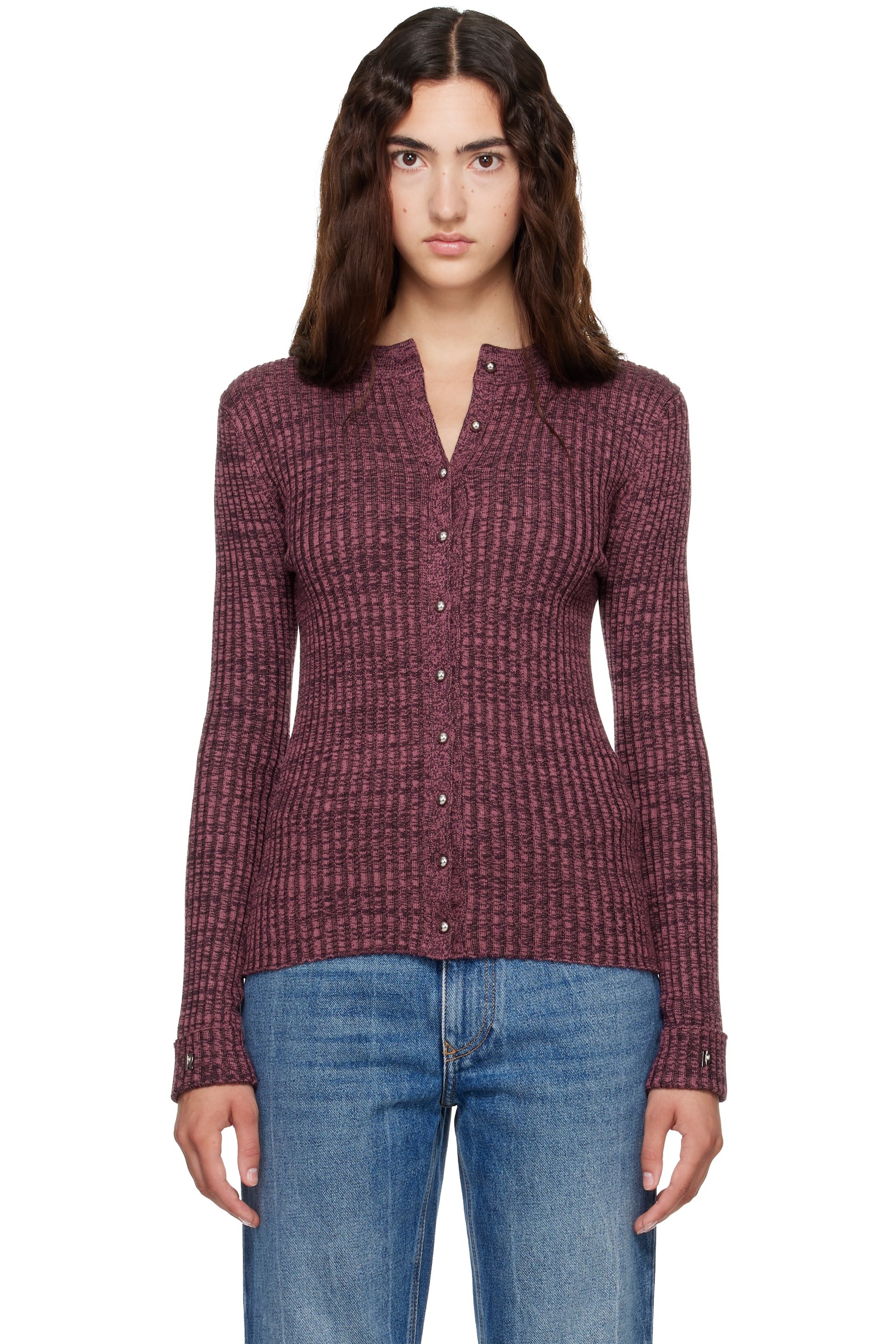Rabanne - Burgundy Ribbed Cardigan