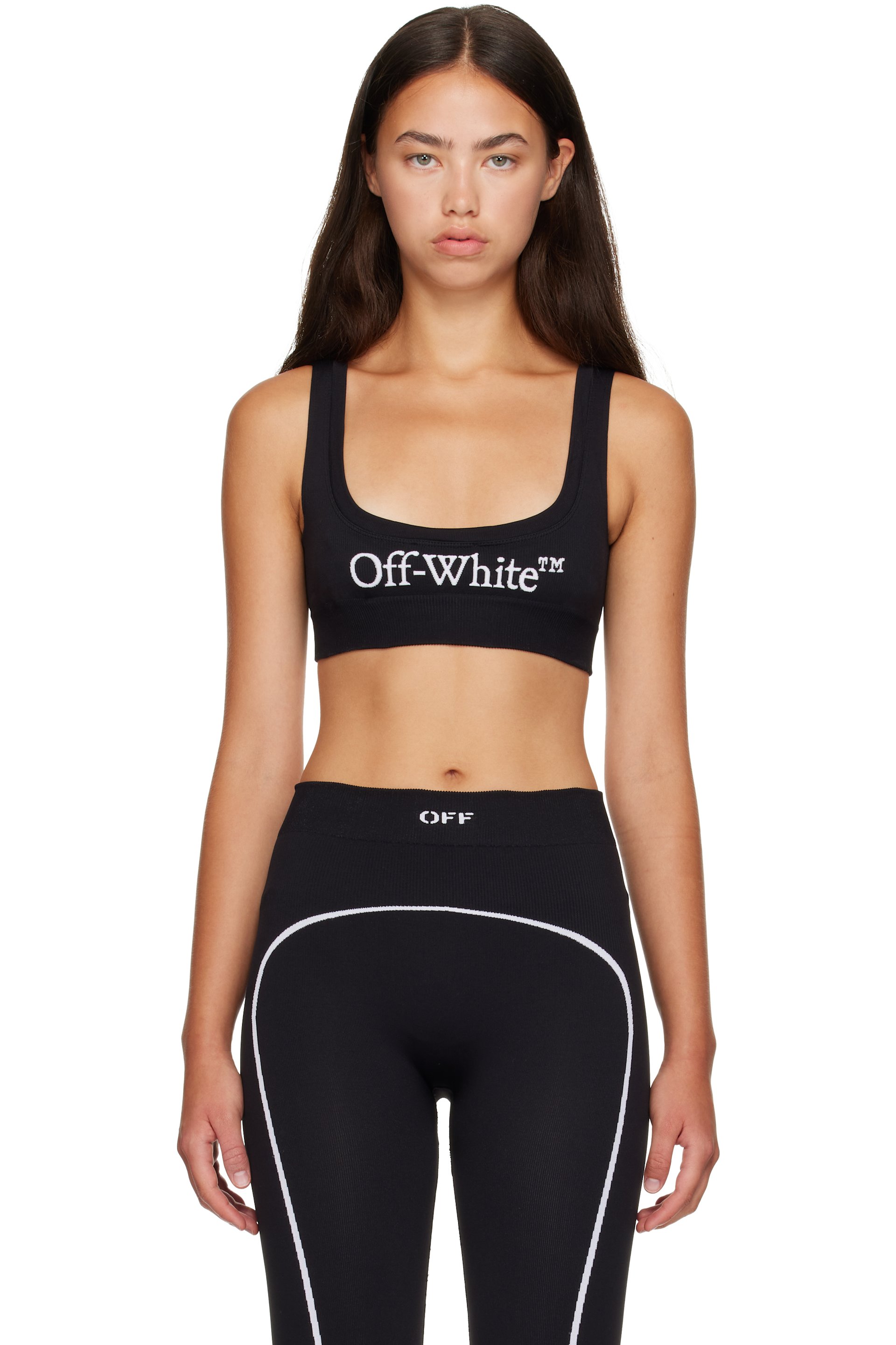 Off-White - Black 'Off' Stamp Seamless Sport Bra