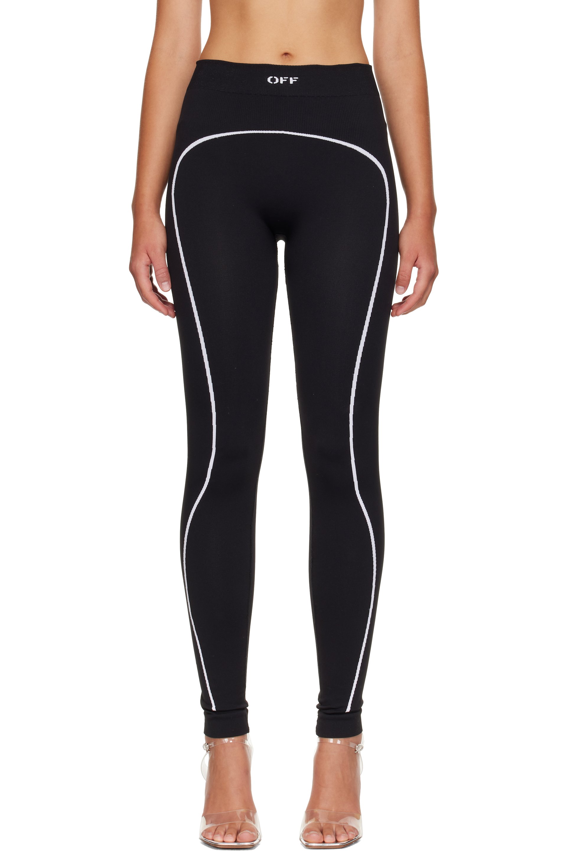 Off-White - Black 'Off' Stamp Seamless Sport Leggings