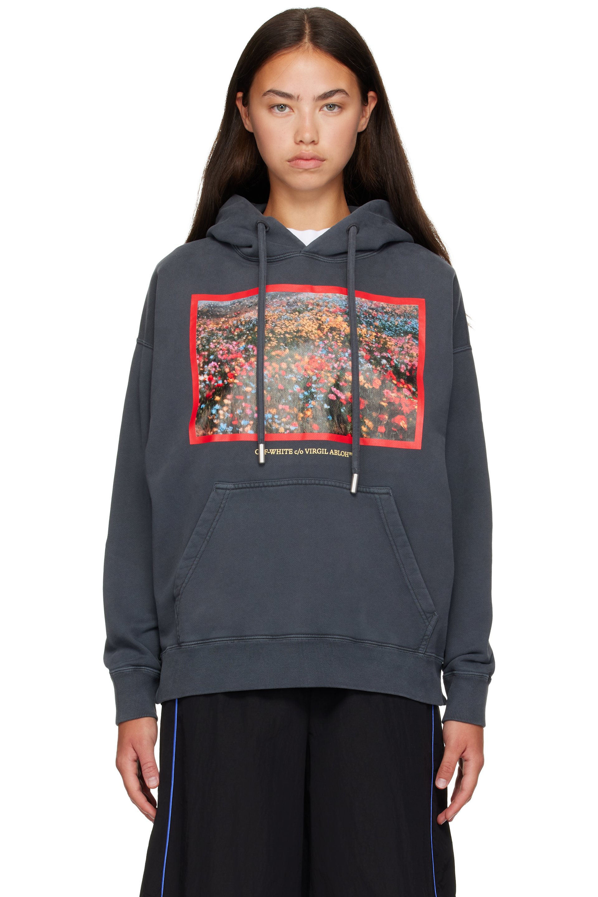Off-White - 灰色 Flowers Field Skate 连帽衫