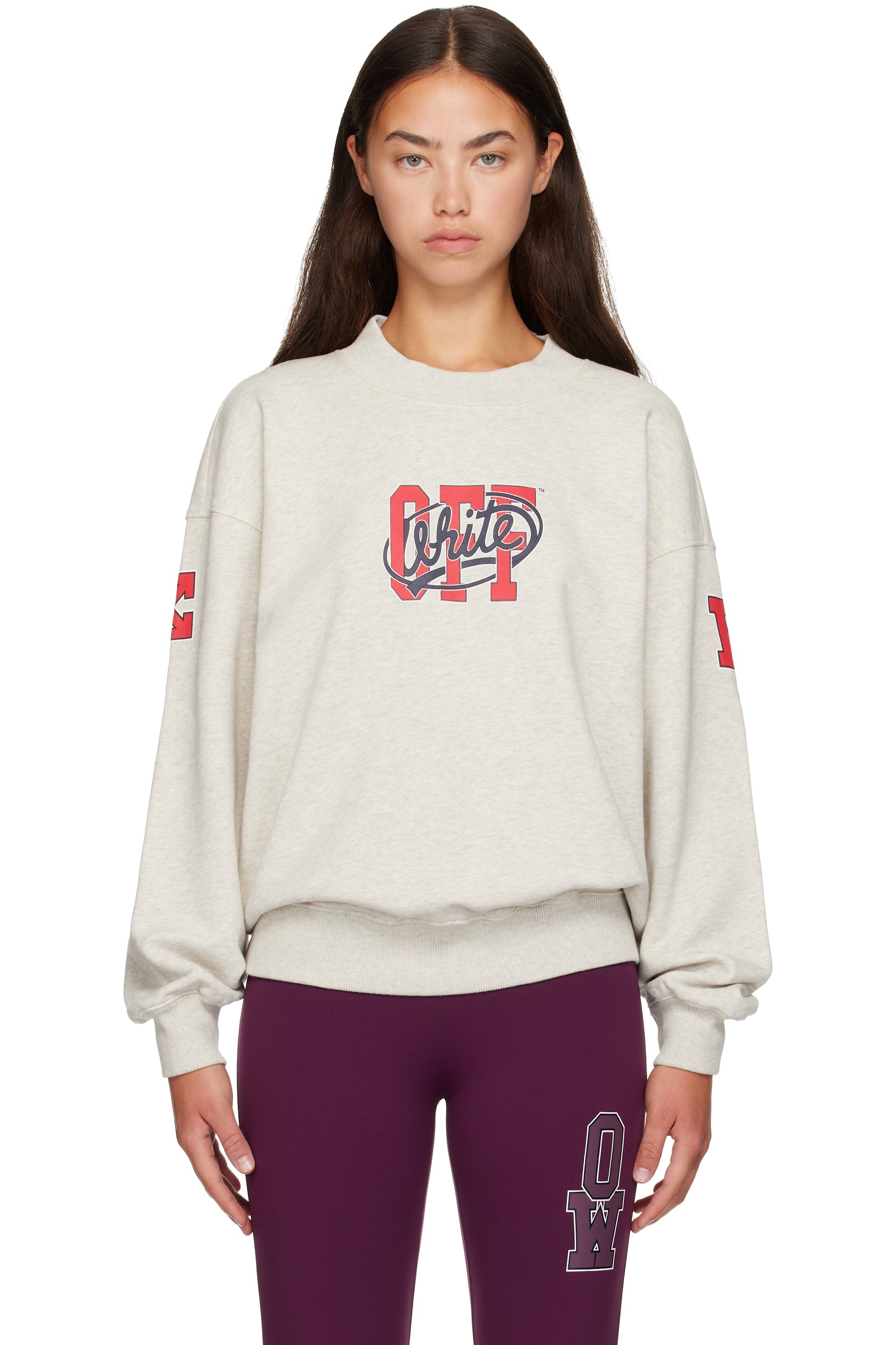 Off-White - 灰色 Off College 套头衫
