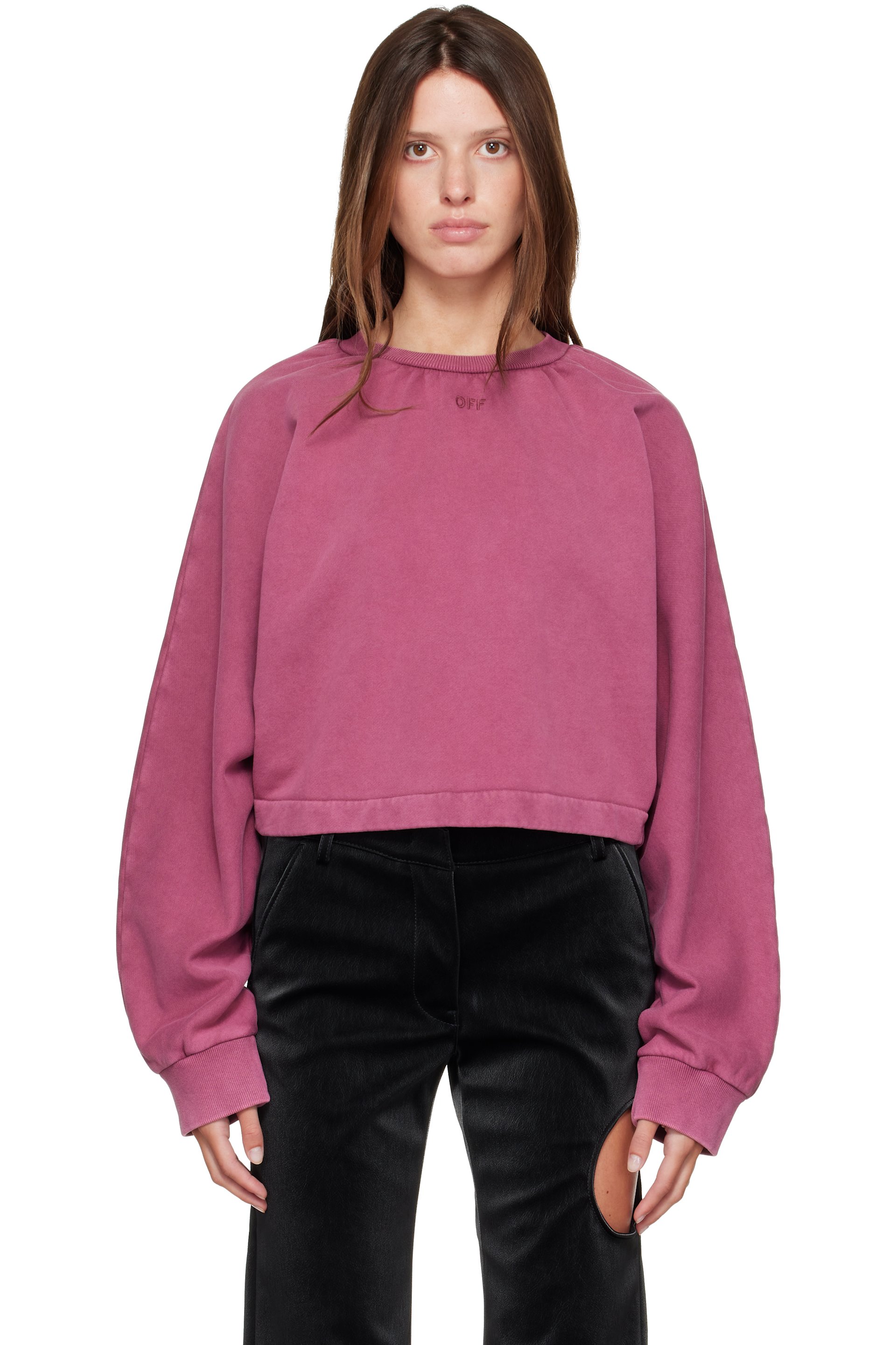 Off-White - Pink Off Stamp Balloon Crew Sweatshirt