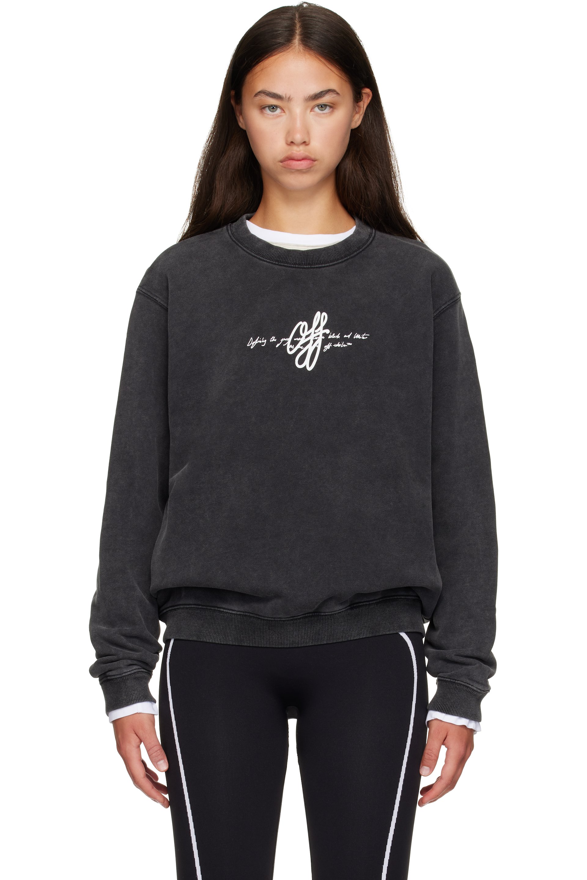 Off-White - 灰色 Off White Stroke 套头衫
