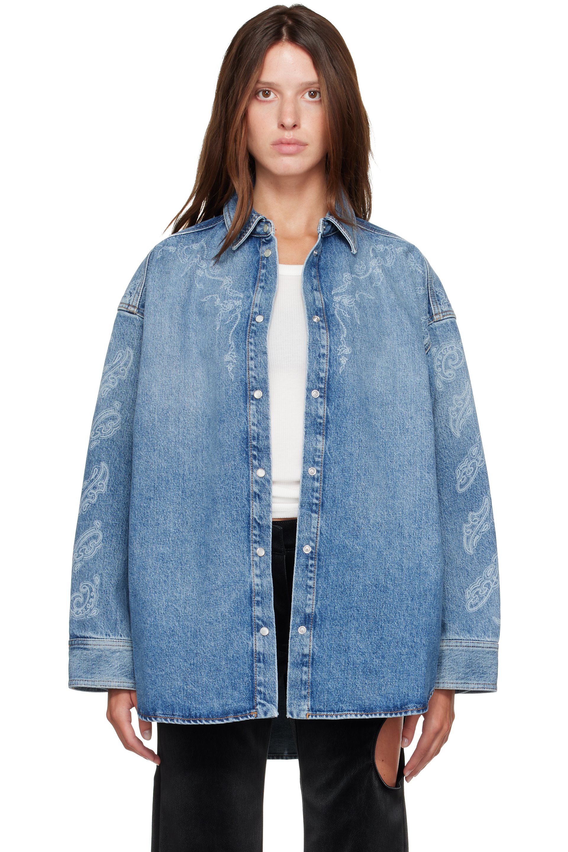 Off-White - Blue Paisley Lover Denim Shirt