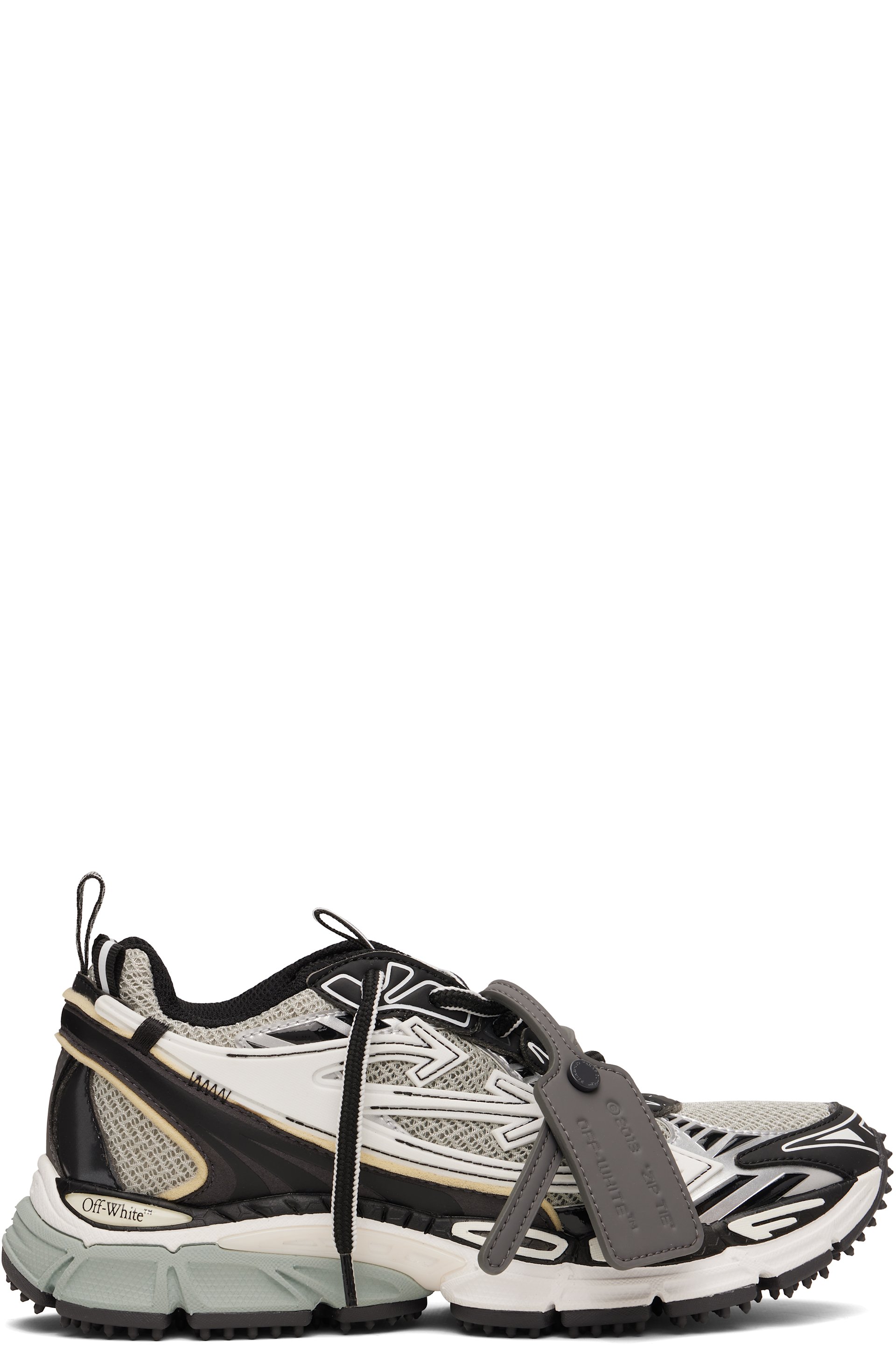 Off-White - Gray & Black 'Be Right Back' Mesh Sneakers