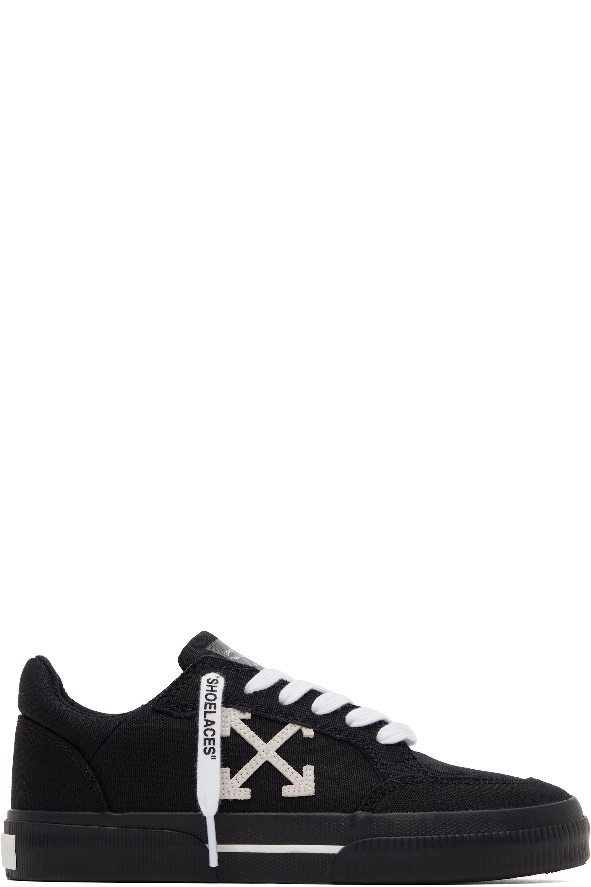Off-White - Black Vulcanized Low Canvas Sneakers