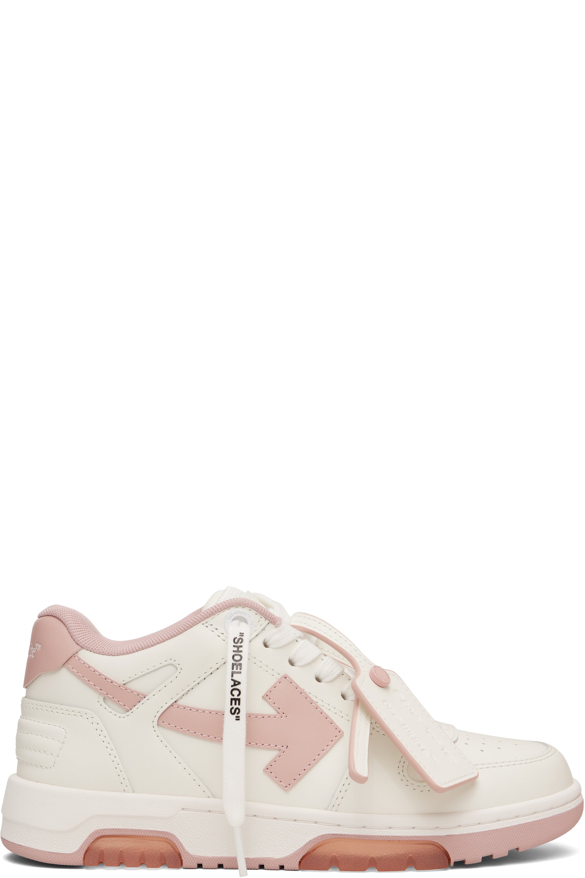 Off-White - White & Pink 'Out Of Office' Sneakers
