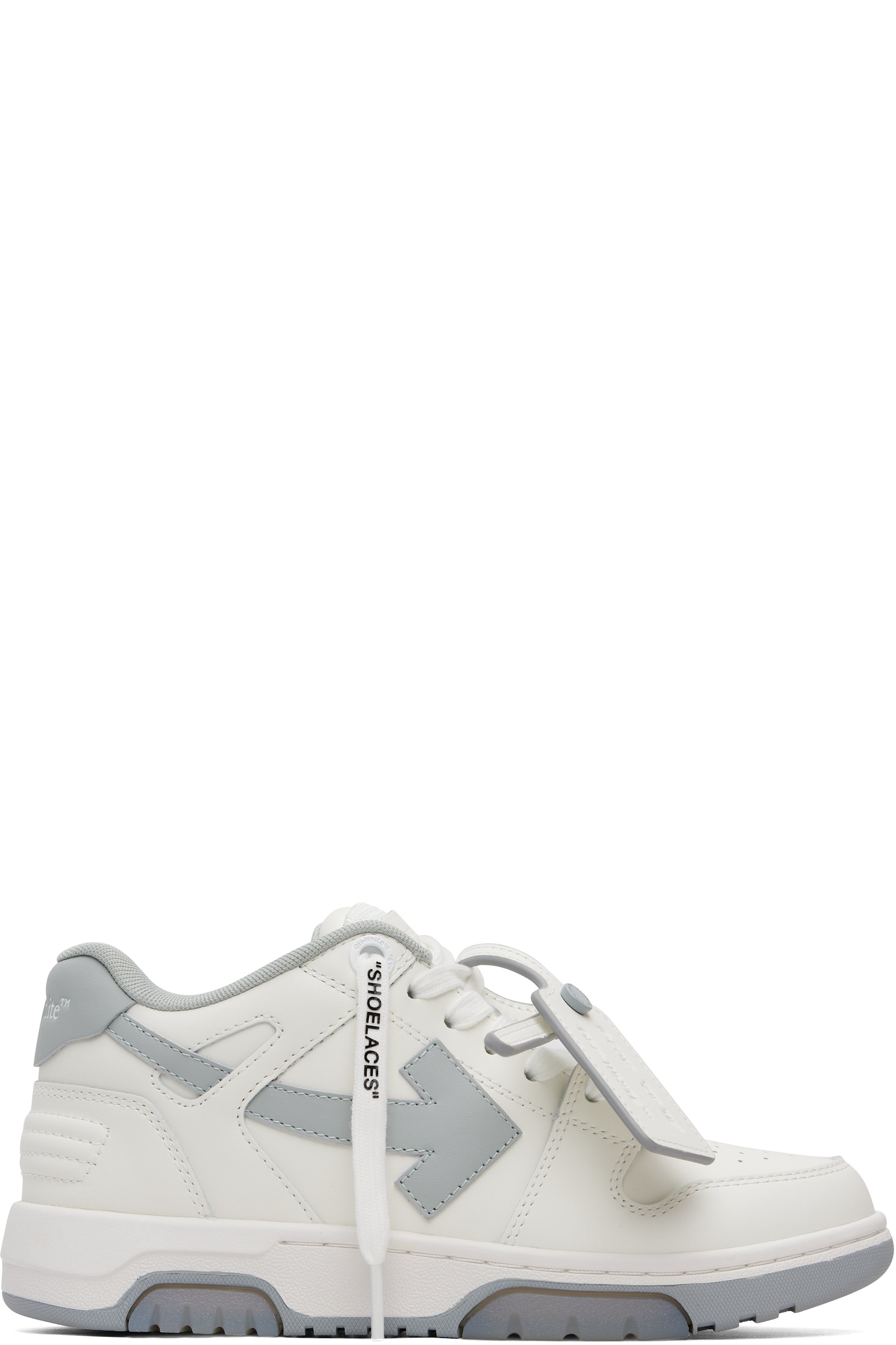 Off-White - White & Gray 'Out Of Office' Sneakers
