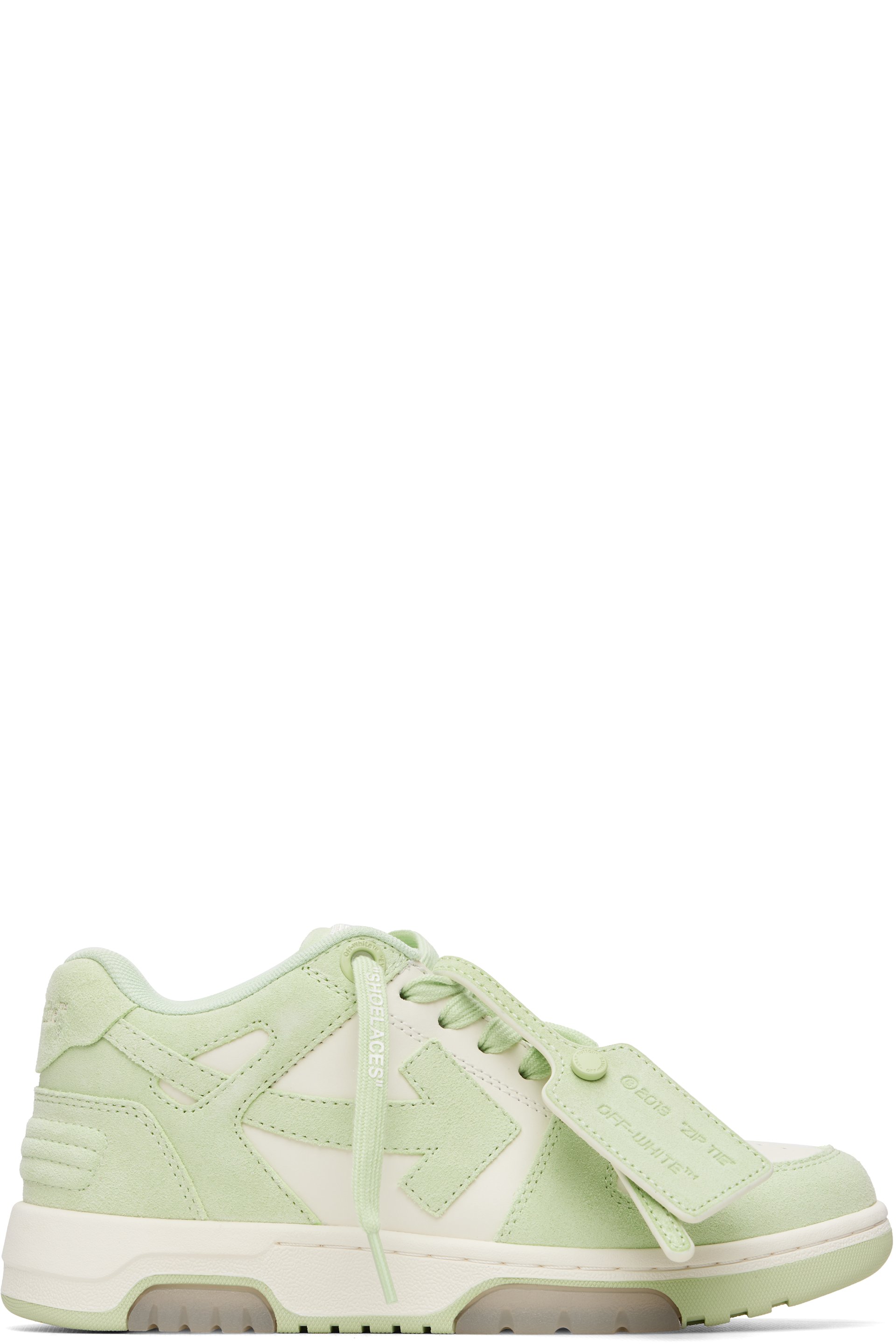Off-White - White & Green 'Out Of Office' Sneakers