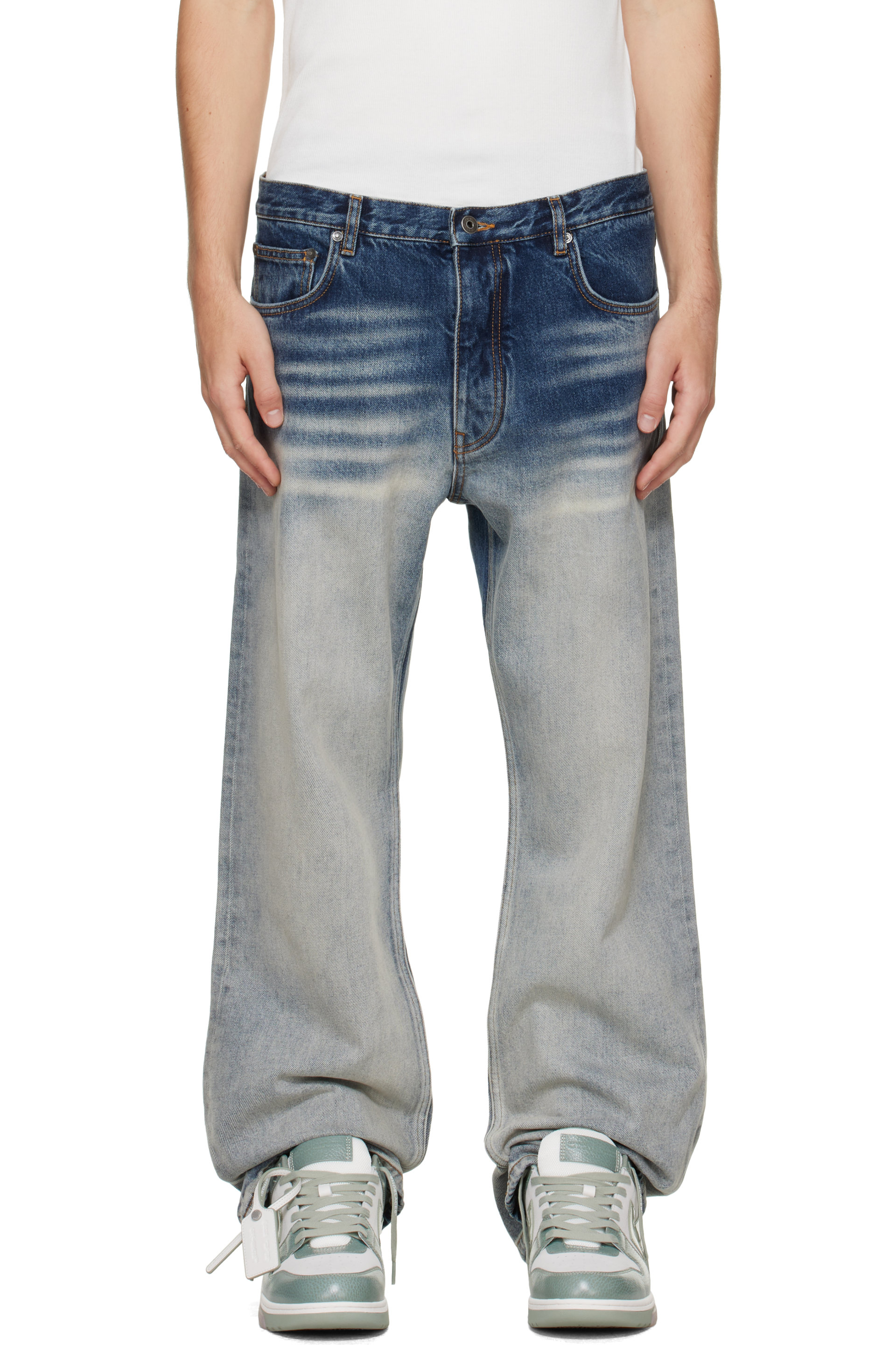 Off-White - Blue Half Arrow Slim Relax Jeans