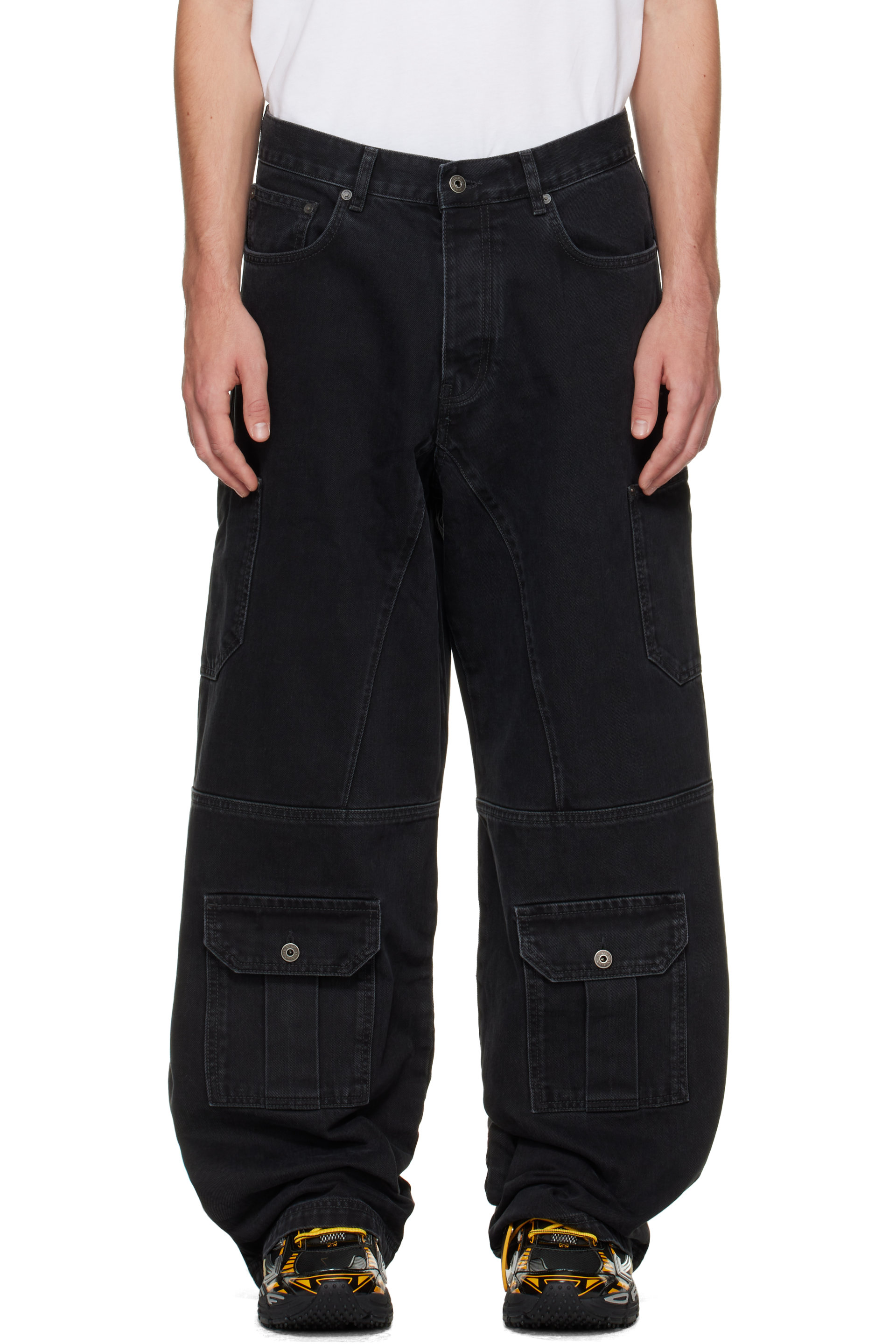 Off-White - Black Half Arrow Cargo Slouchy Jeans