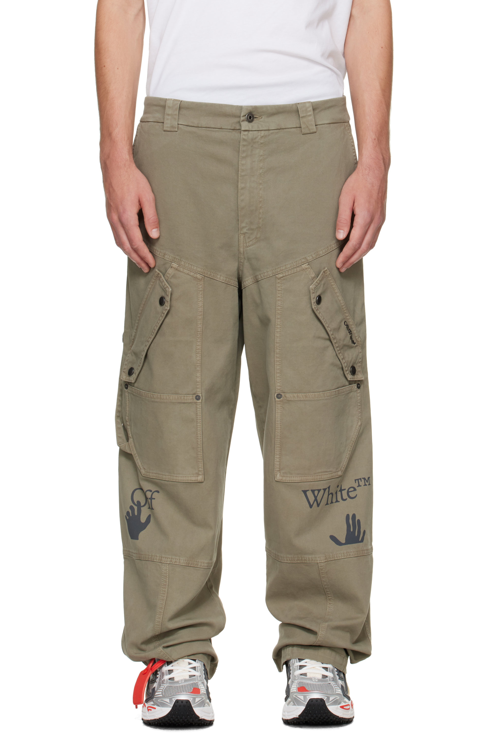 Off-White - Khaki Swimming Logo Carpenter Cargo Pants