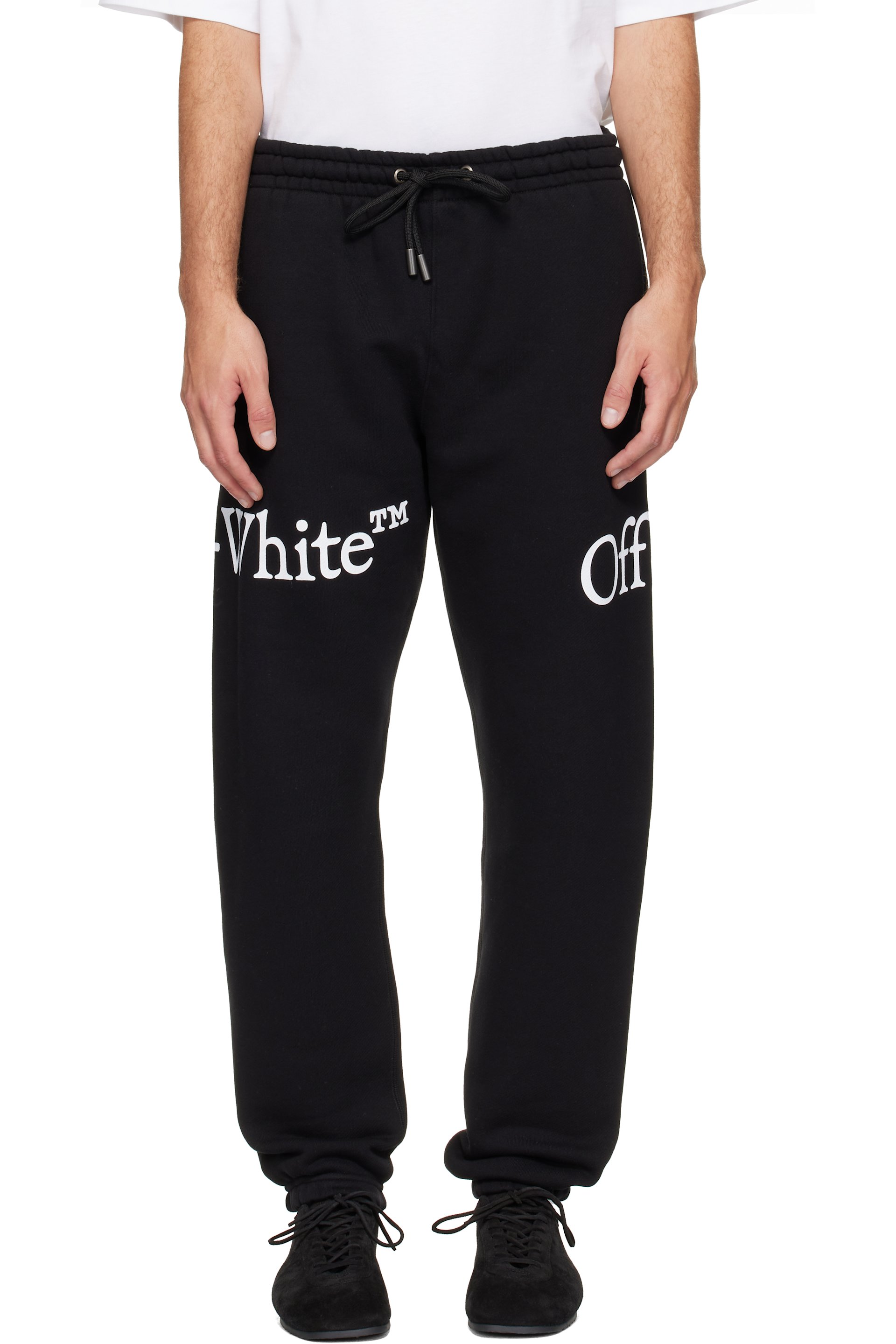 Off-White - Black Bookish Scarf Cuffed Sweatpants