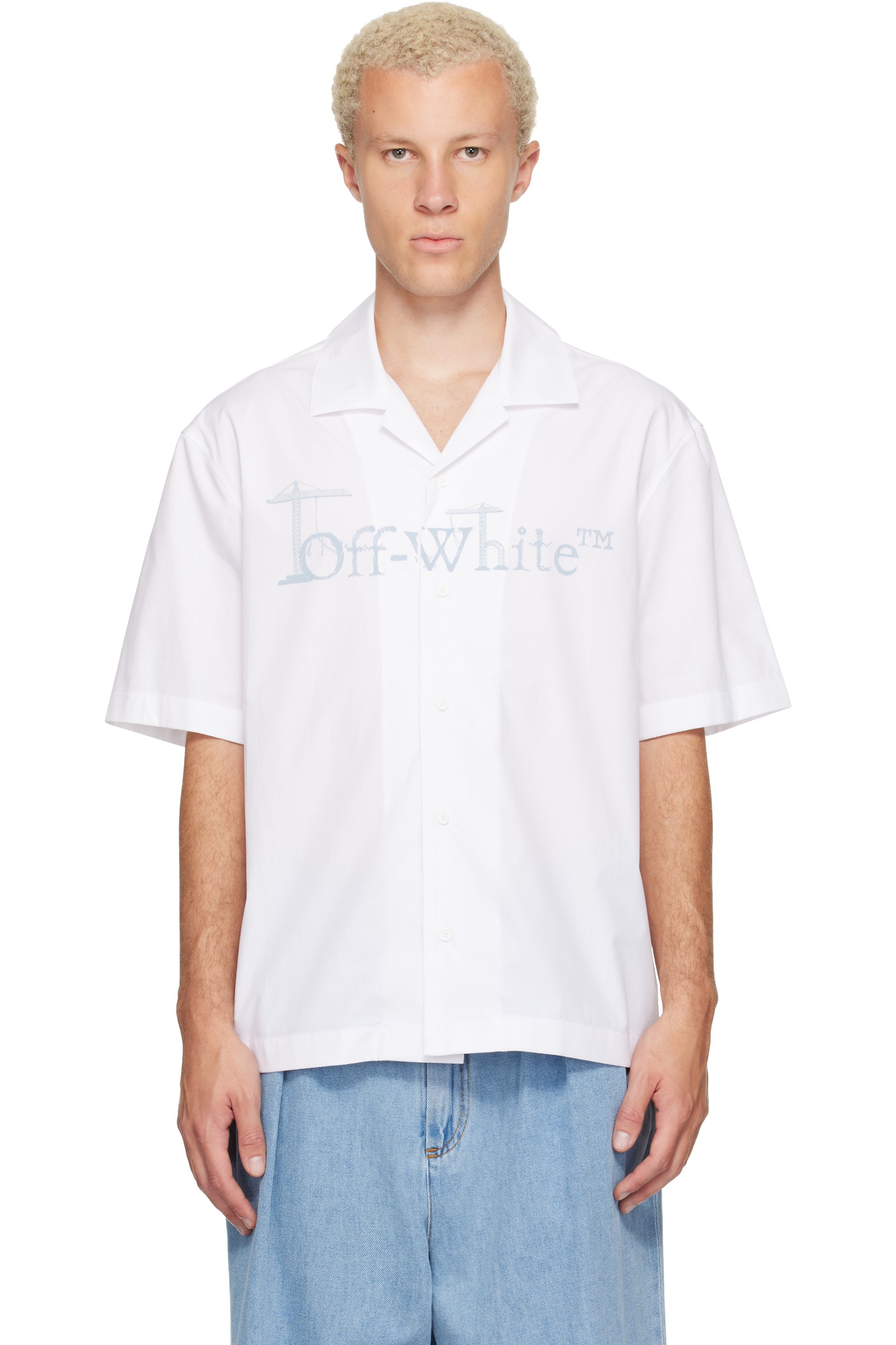 Off-White - White City Nature Poplin Bowling Shirt